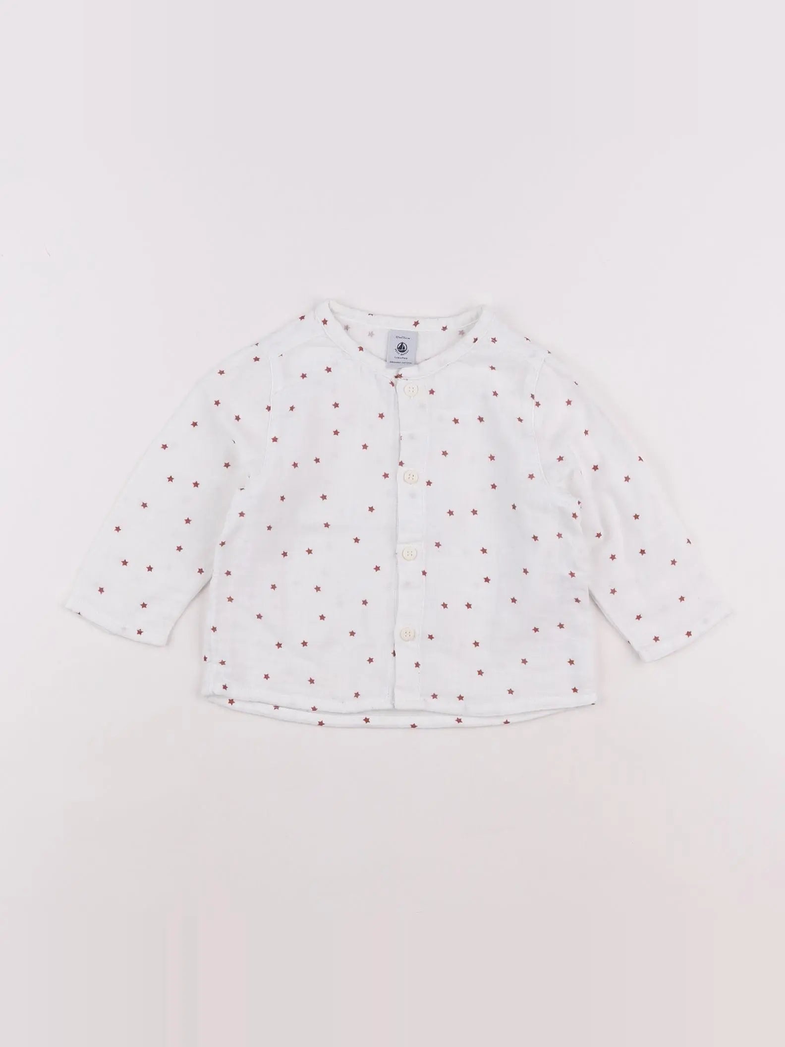 Petit Bateau - chemise blanc - 12 mois