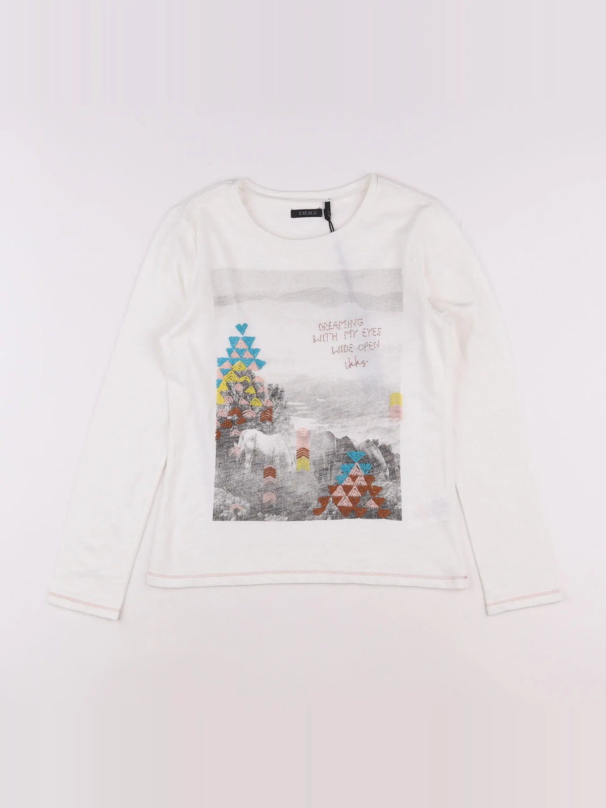 IKKS - tee-shirt blanc - 10 ans