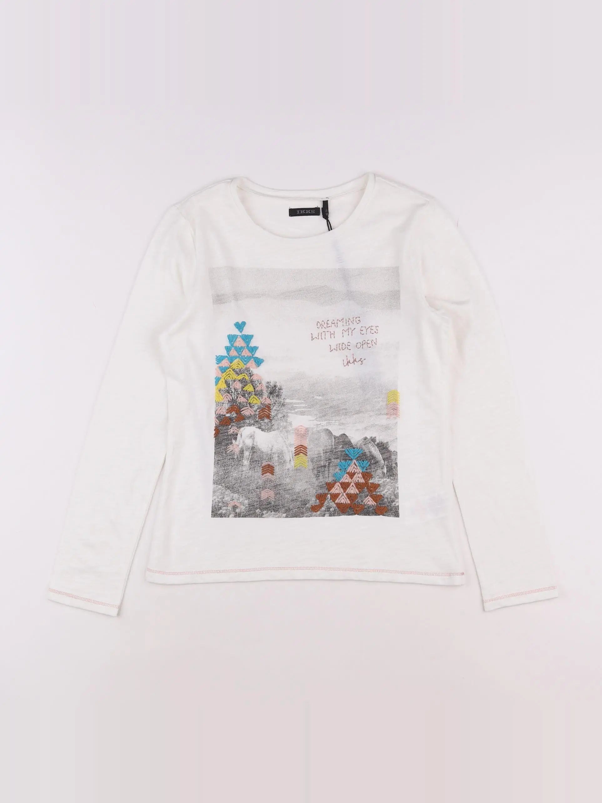 IKKS - tee-shirt blanc - 10 ans