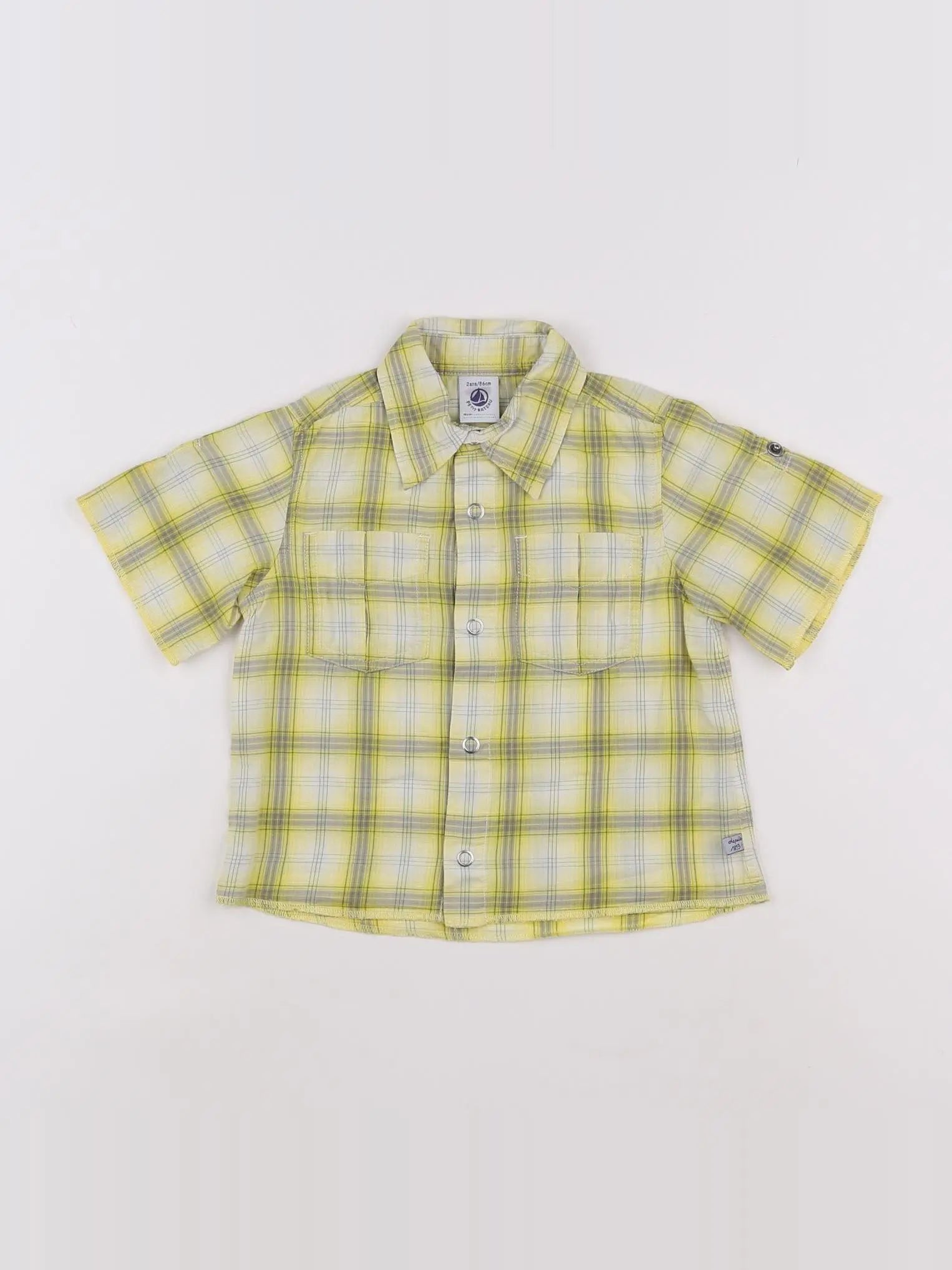Petit Bateau - chemise jaune - 2 ans