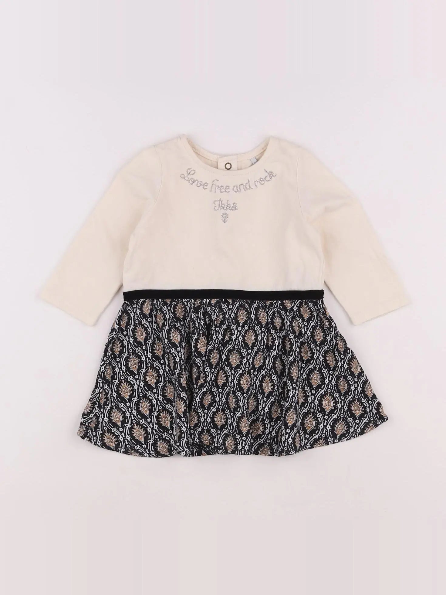 IKKS - robe beige, noir - 12 mois