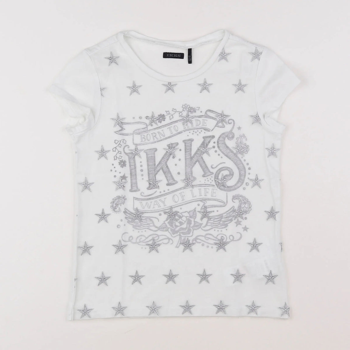 IKKS - tee-shirt blanc - 8 ans