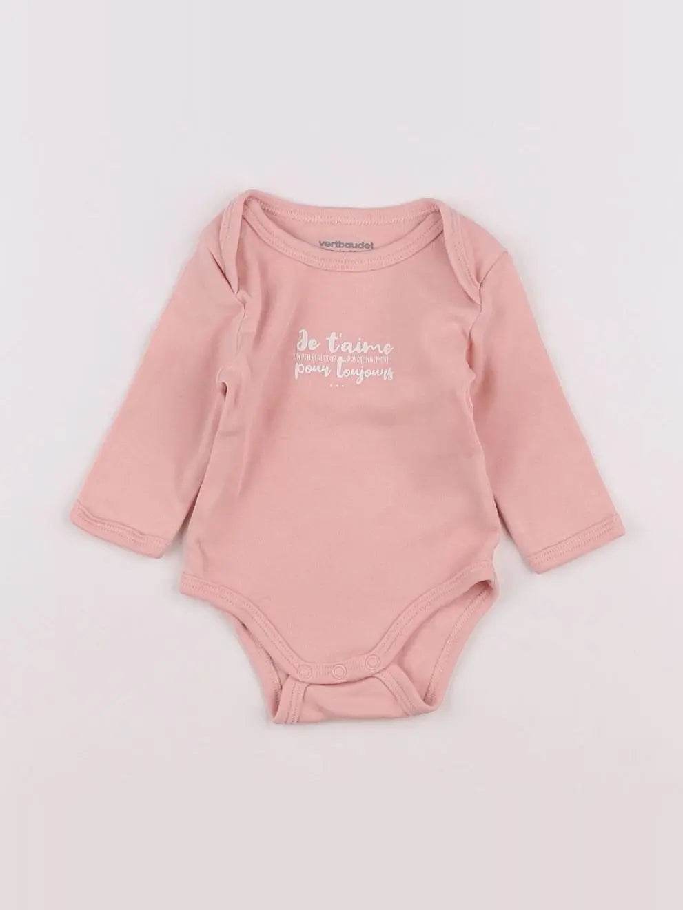 Vertbaudet - body rose - 1 mois