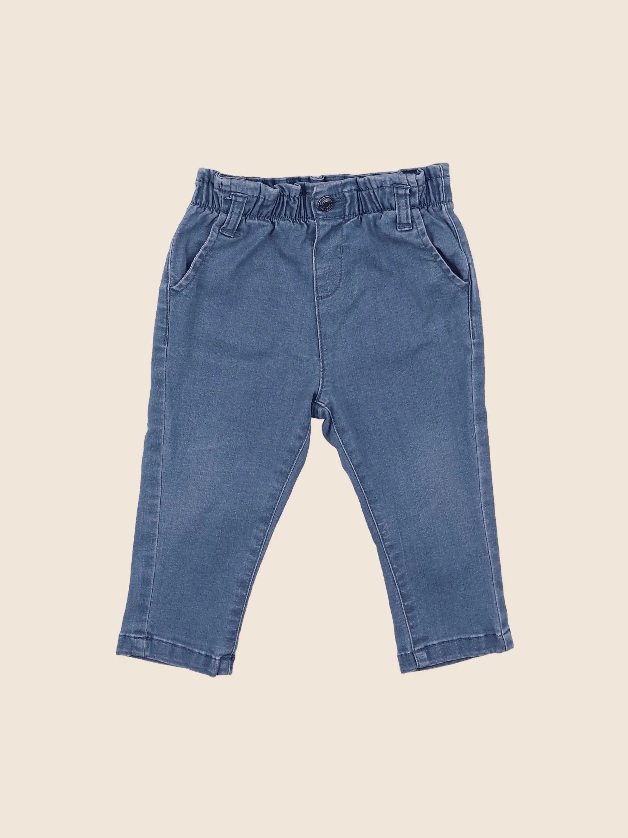 Vertbaudet - pantalon bleu - 12 mois