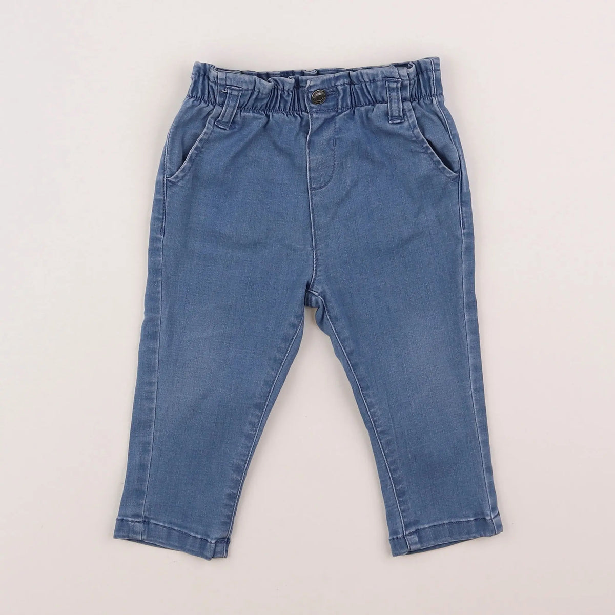 Vertbaudet - pantalon bleu - 12 mois
