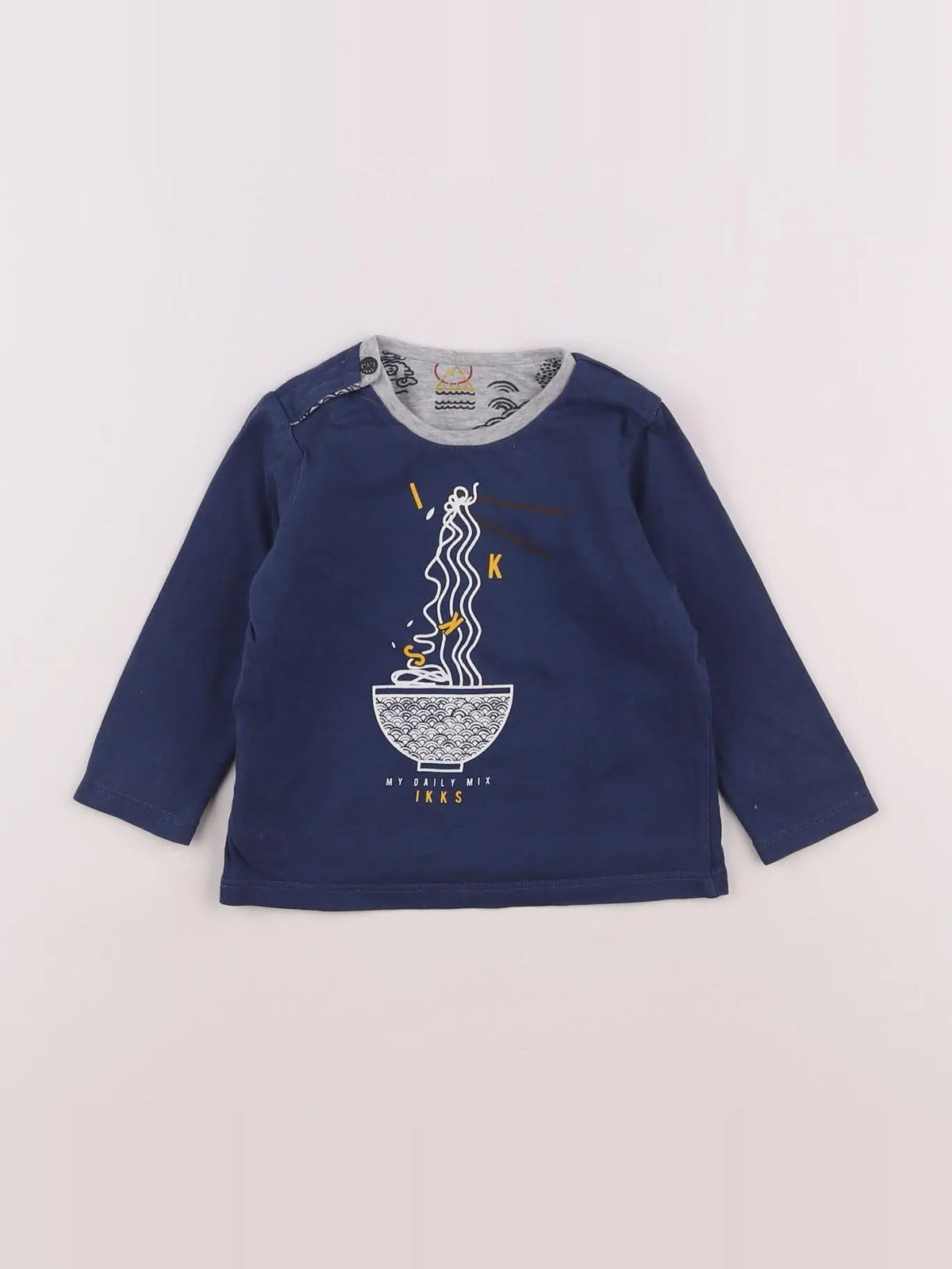 IKKS - tee-shirt réversible bleu - 12 mois