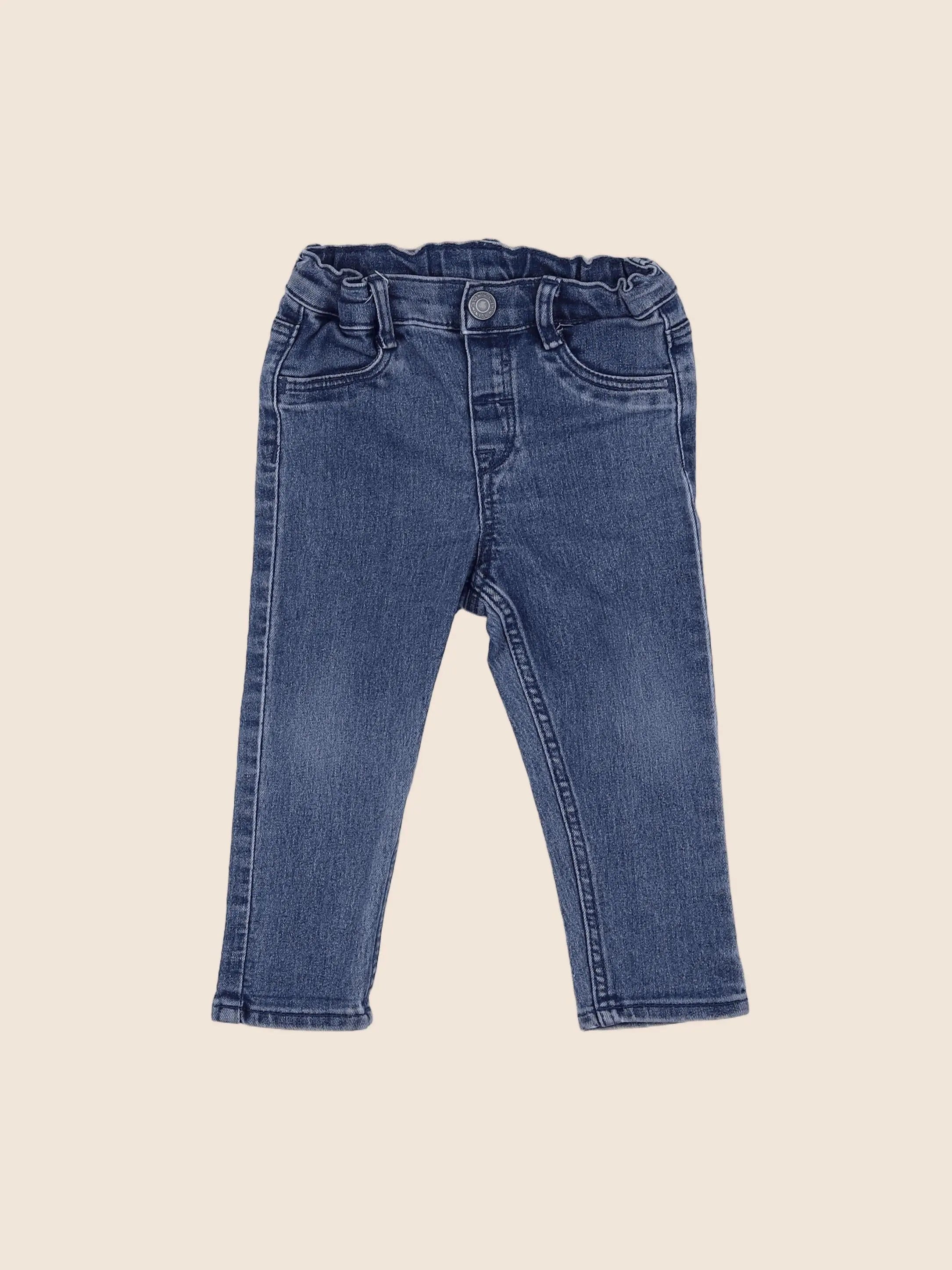 H&M - jean bleu - 9/12 mois