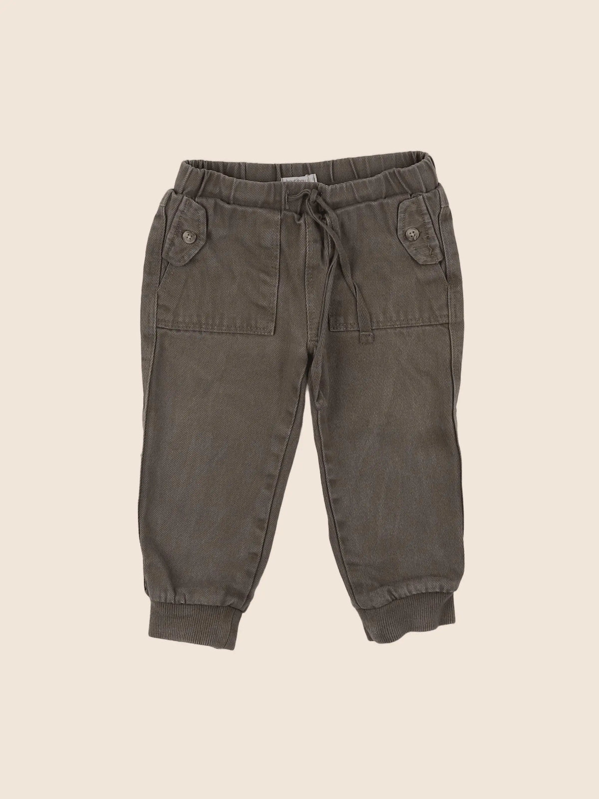 Boutchou - pantalon doublé vert - 12 mois