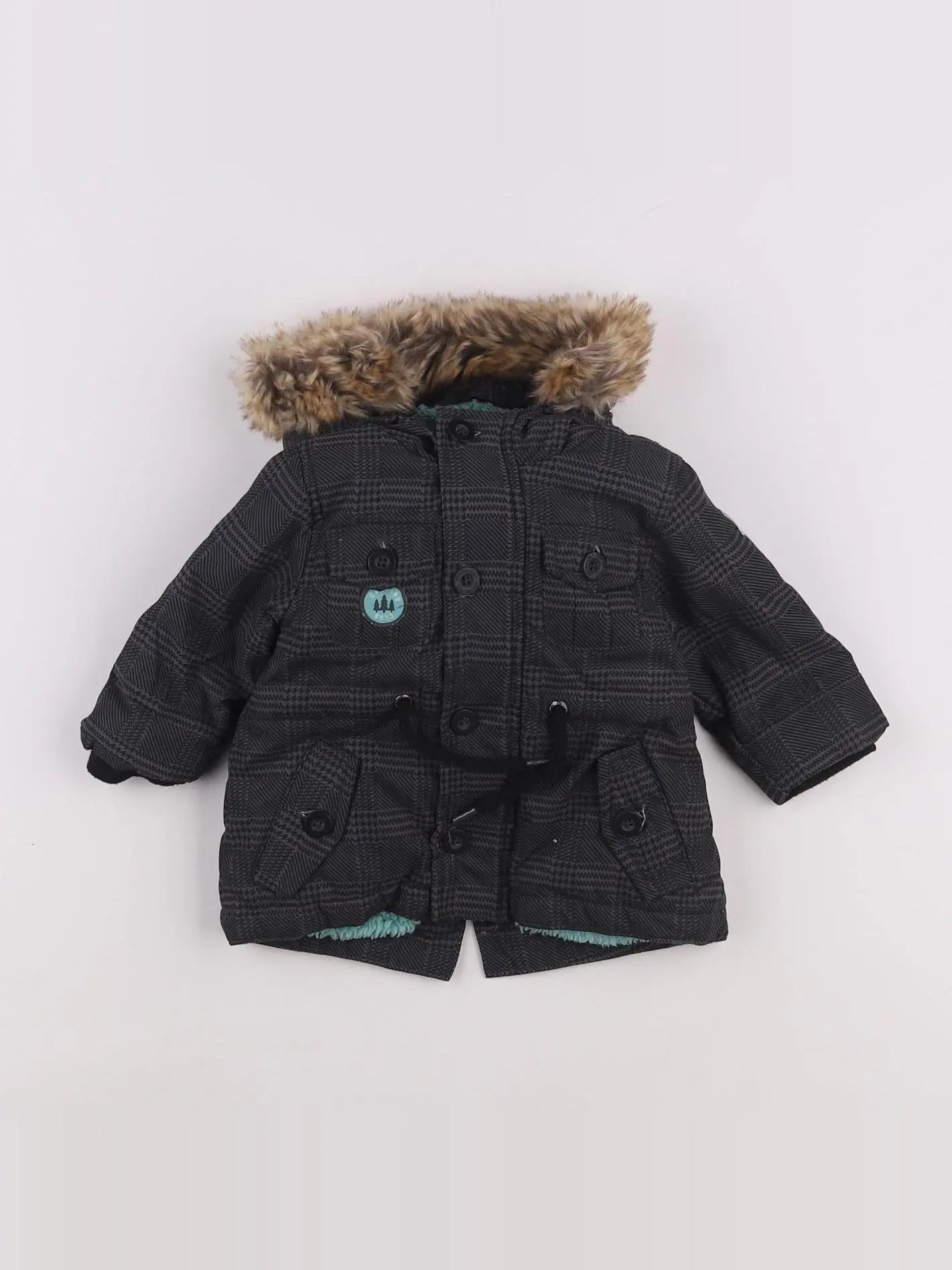 Vertbaudet - parka gris - 3 mois