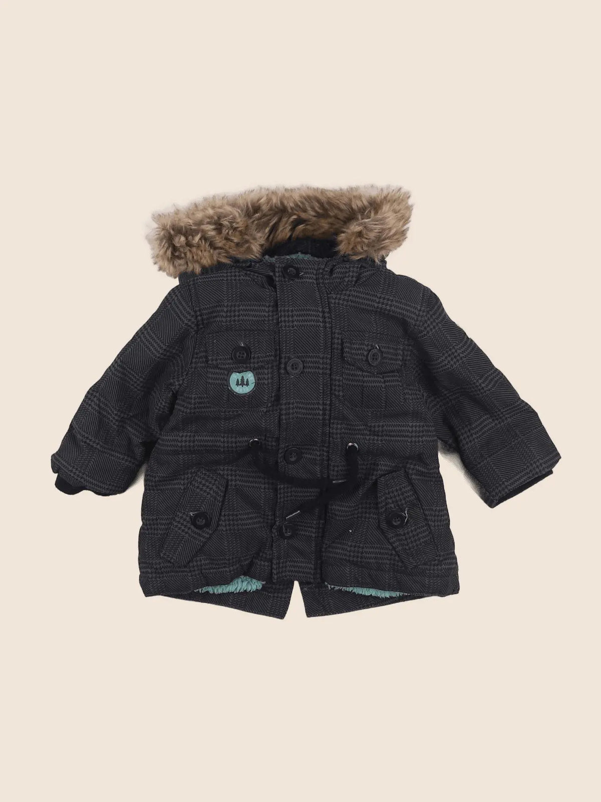 Vertbaudet - parka gris - 3 mois