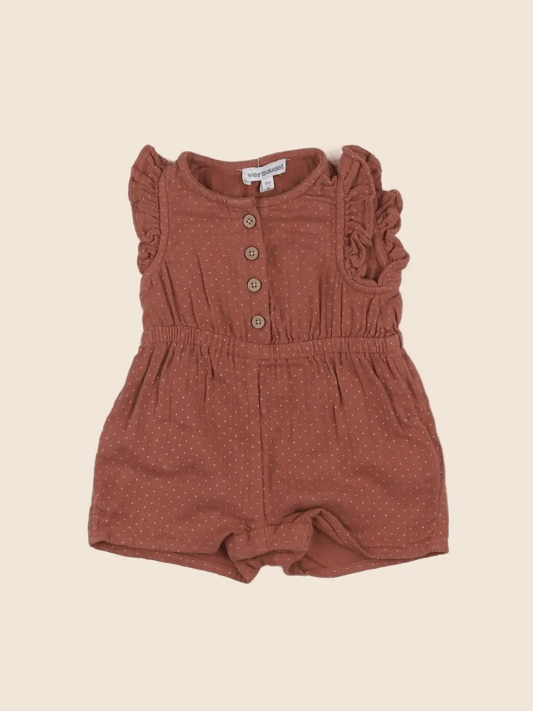 Vertbaudet - combinaison marron - 3 mois