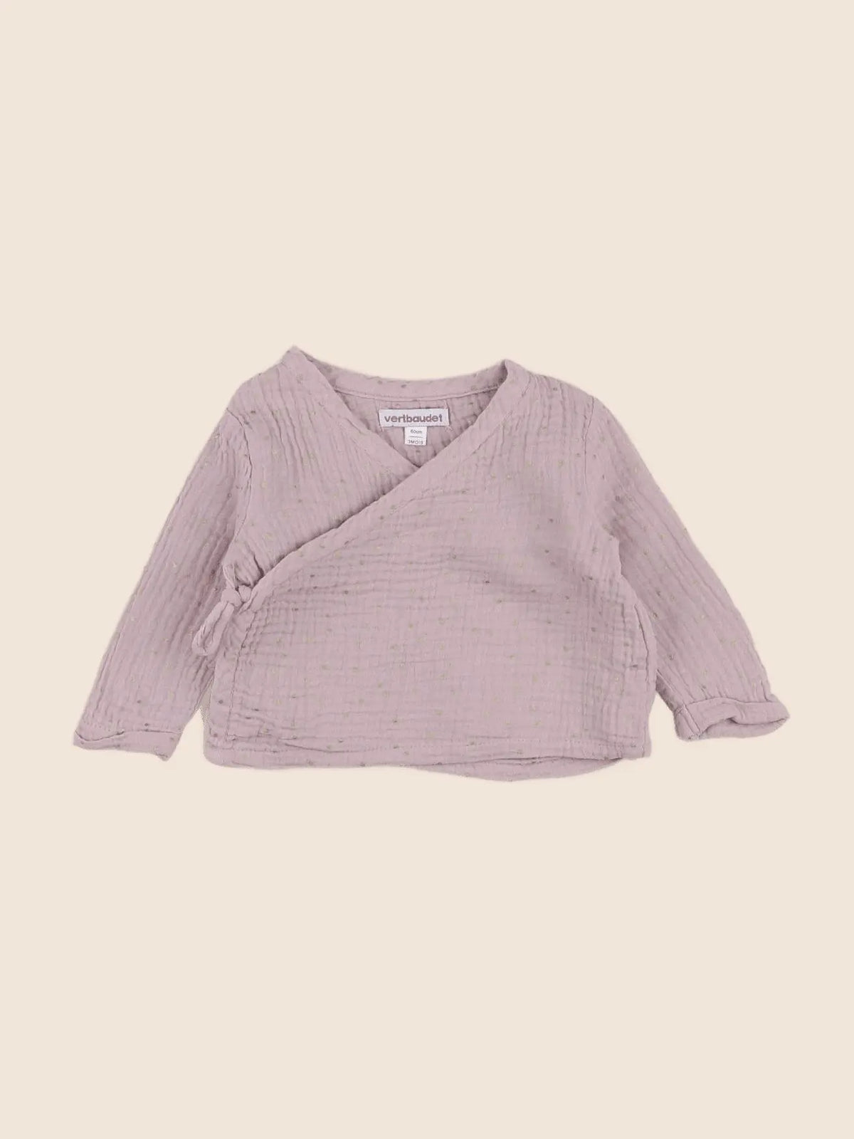 Vertbaudet - blouse rose, or - 3 mois