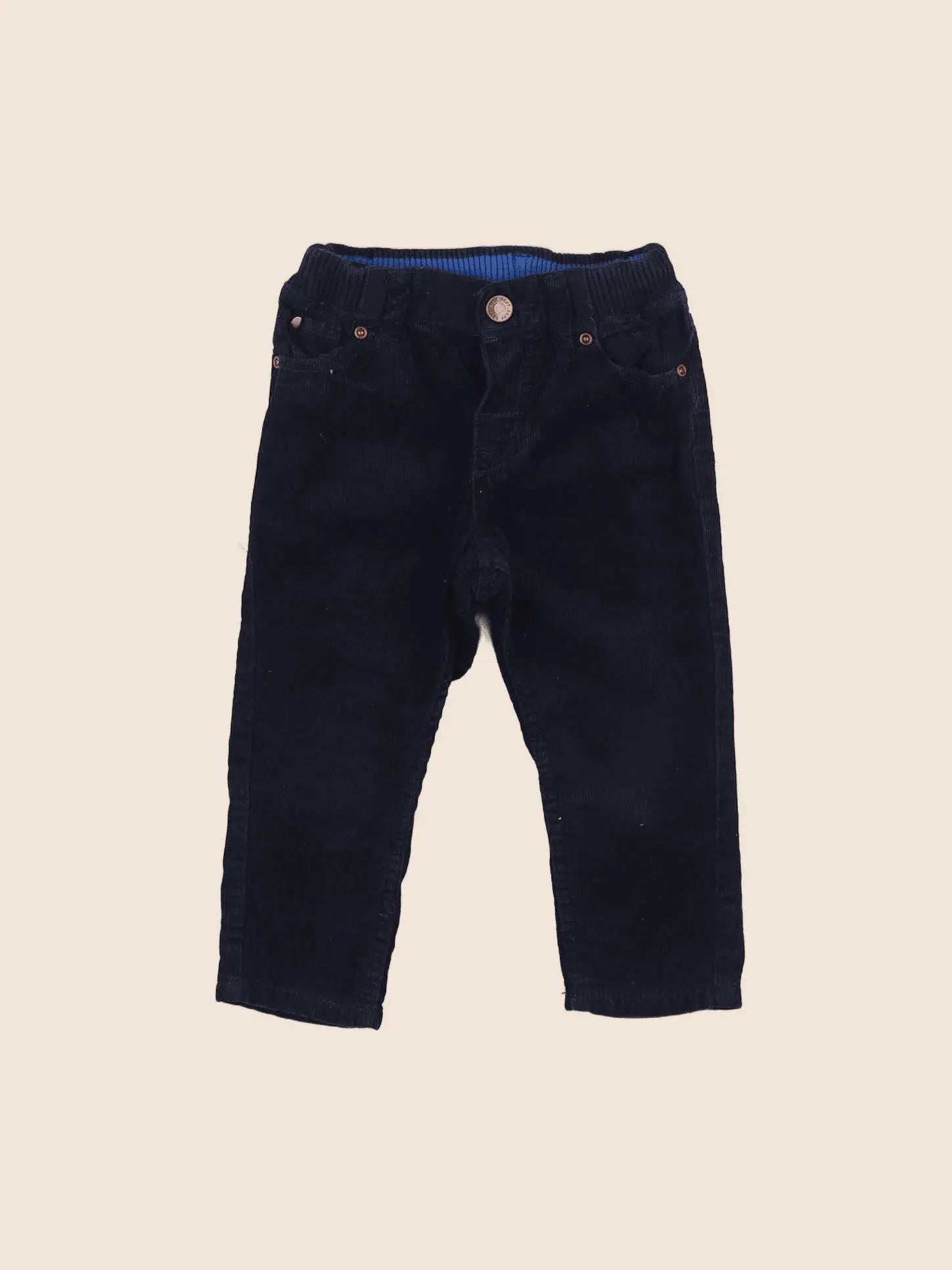 H&M - pantalon bleu - 9/12 mois