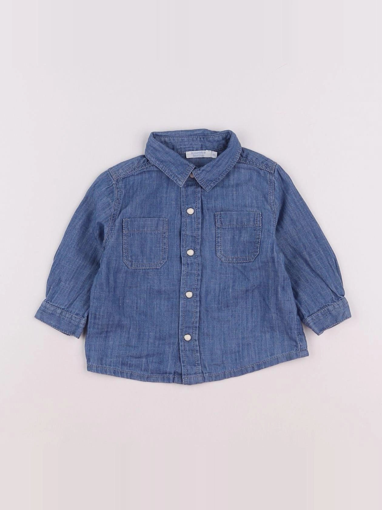 Boutchou - chemise bleu - 6 mois
