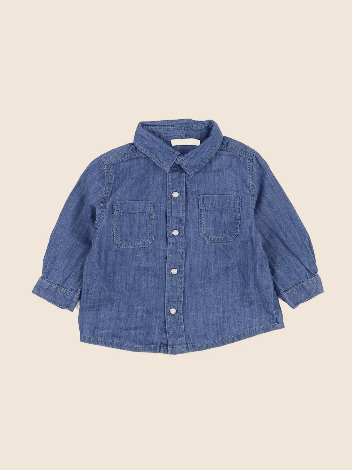 Boutchou - chemise bleu - 6 mois
