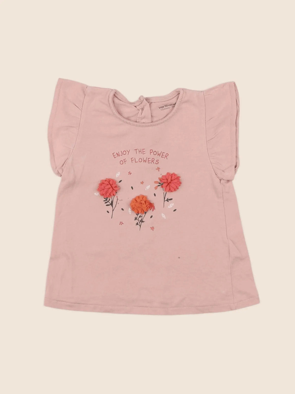 Vertbaudet - tee-shirt rose - 12 mois