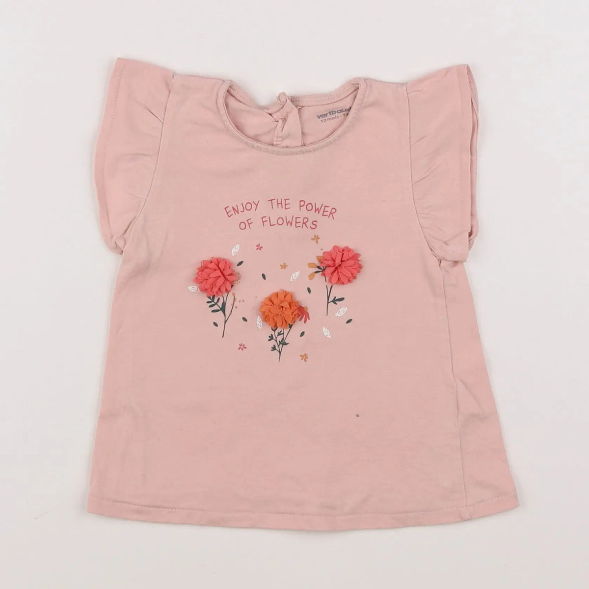 Vertbaudet - tee-shirt rose - 12 mois