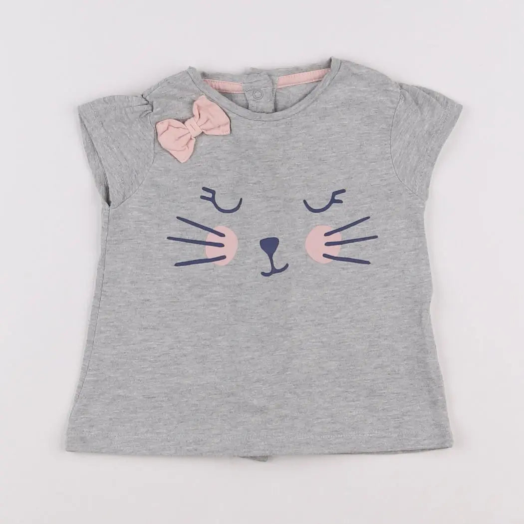 Vertbaudet - tee-shirt gris - 9 mois