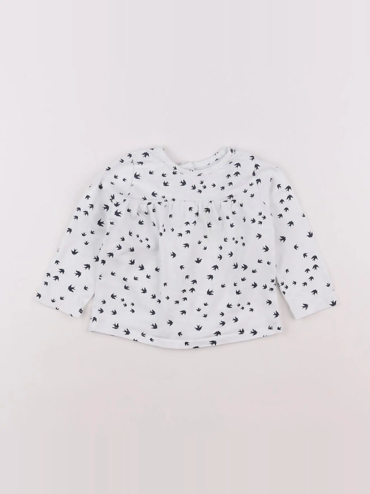 Vertbaudet - tee-shirt blanc, bleu - 6 mois