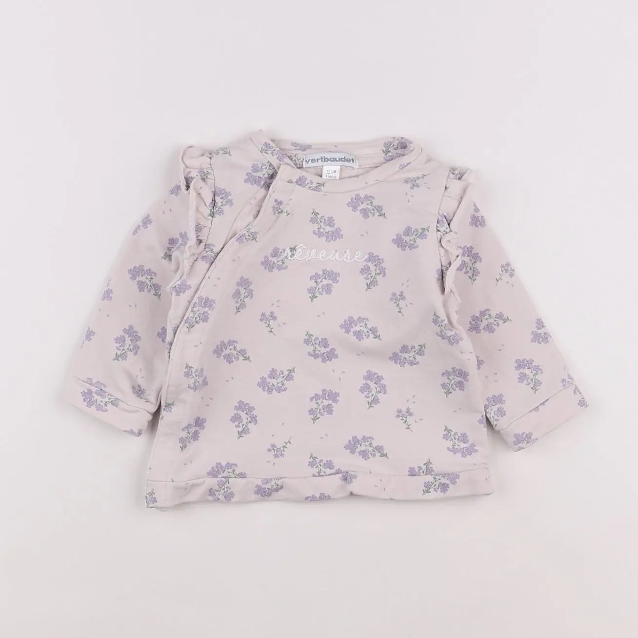 Vertbaudet - sweat rose - 6 mois