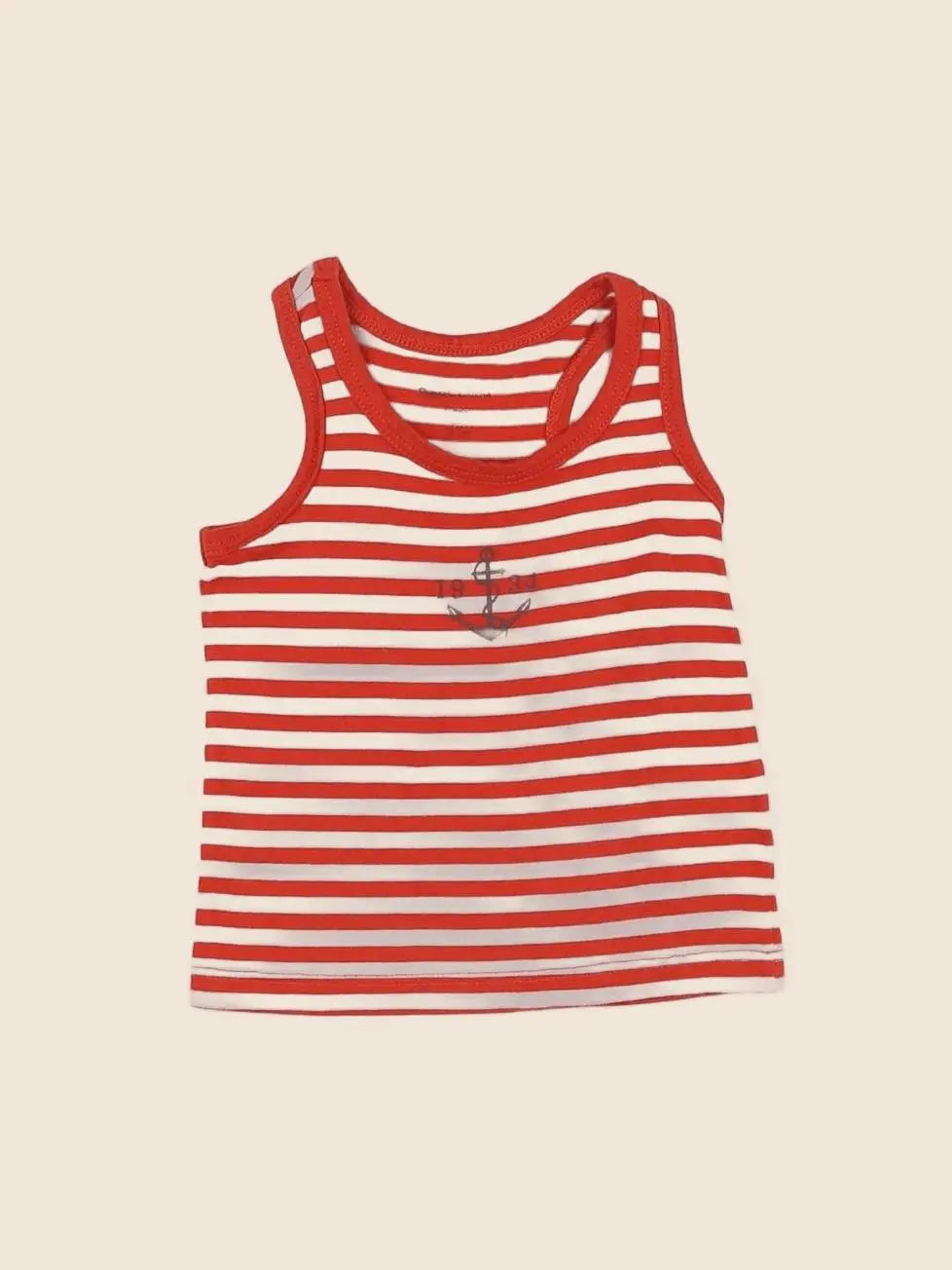 Boutchou - débardeur beige, rouge - 6 mois