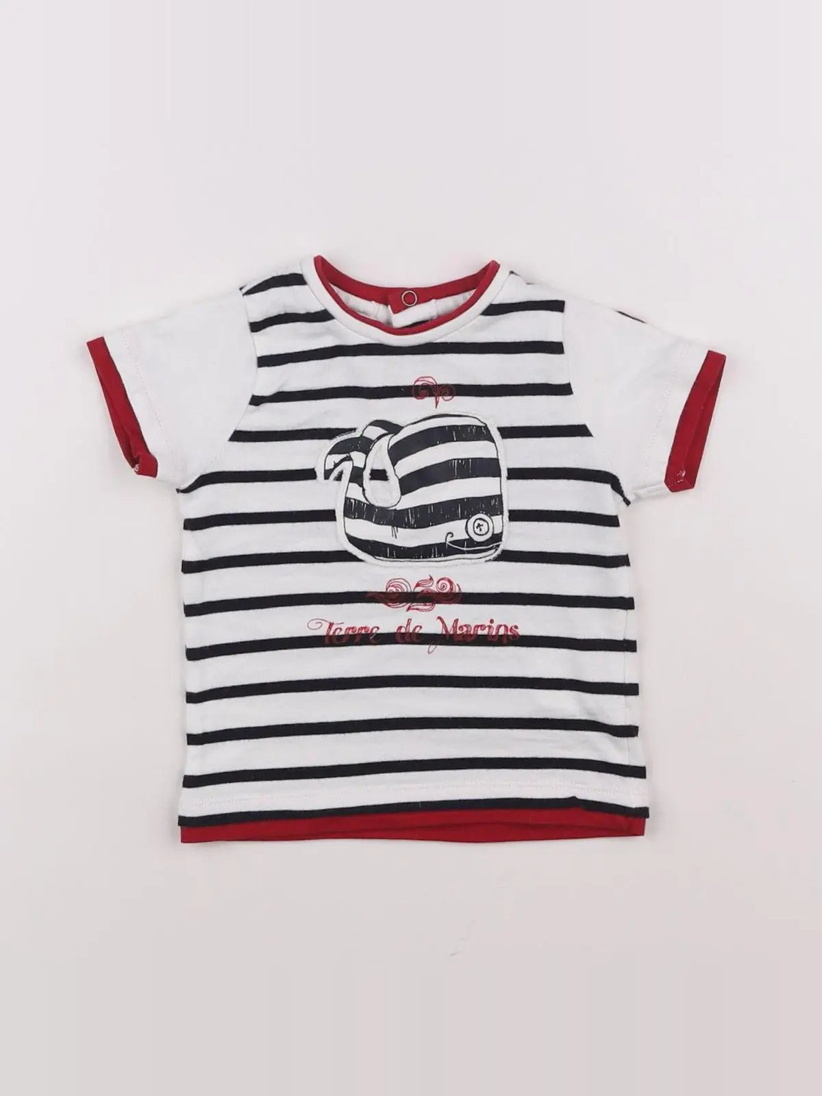 Terre de marins - tee-shirt blanc, bleu - 9 mois