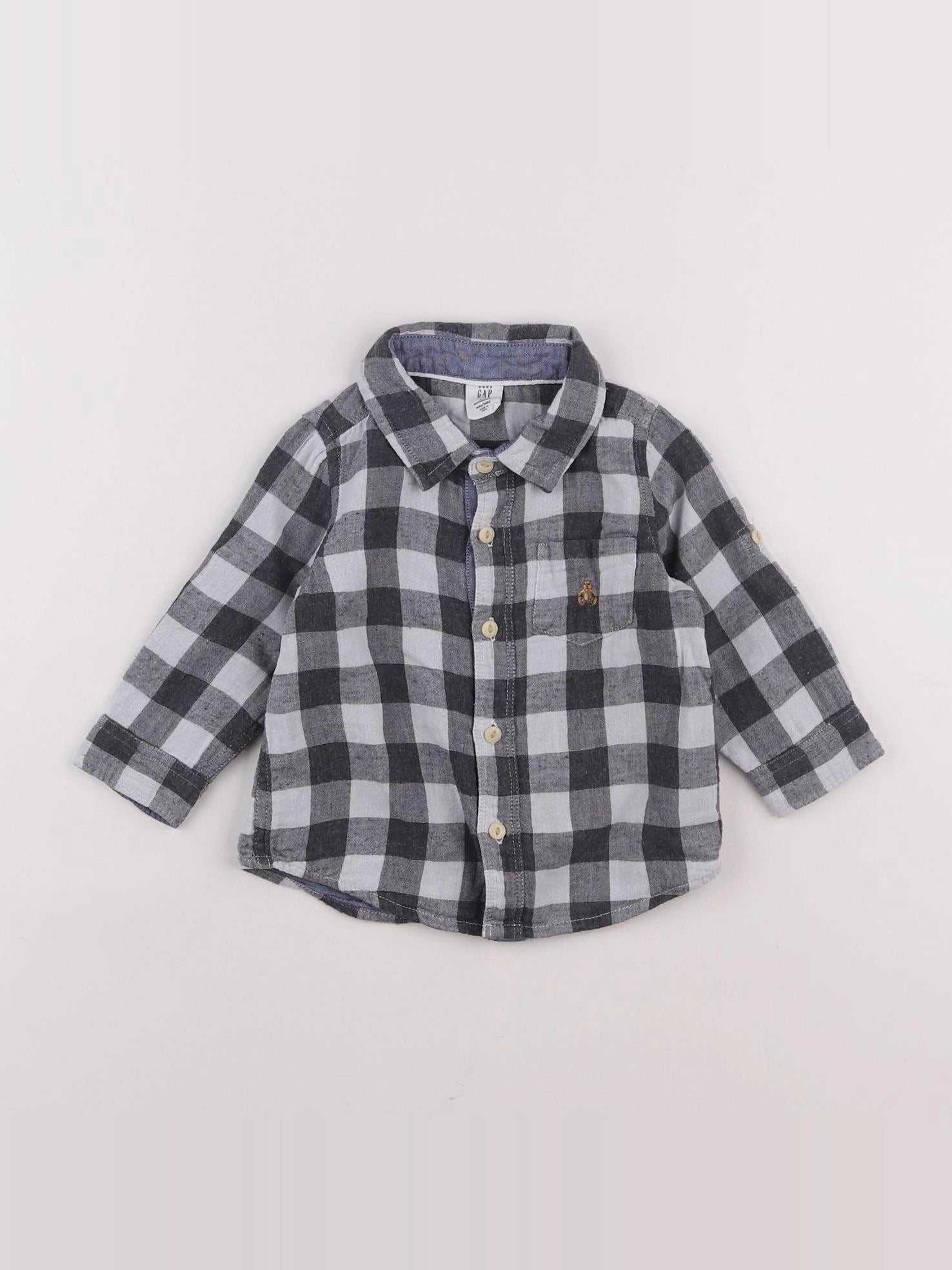 GAP - chemise bleu - 6/12 mois