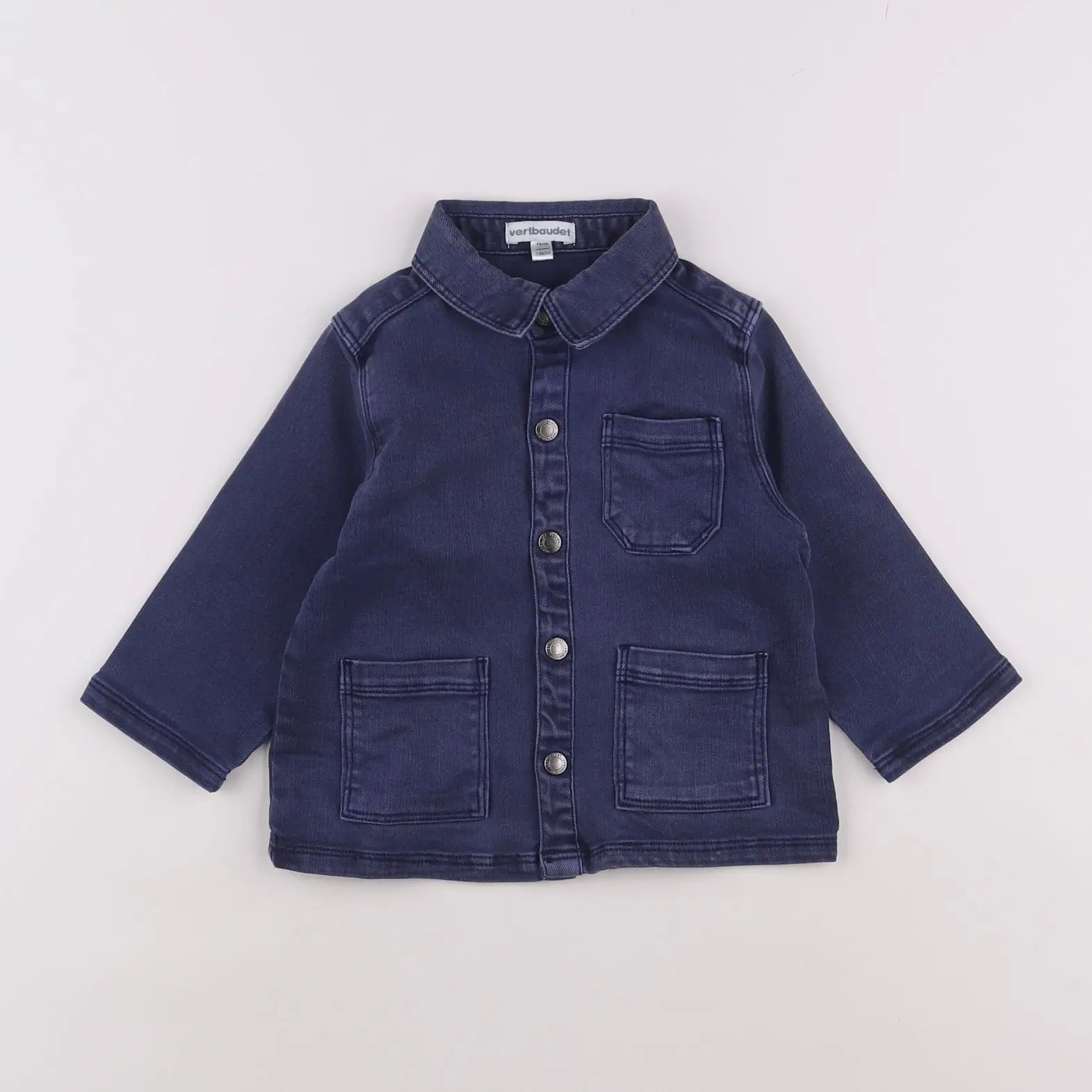Vertbaudet - chemise bleu - 12 mois