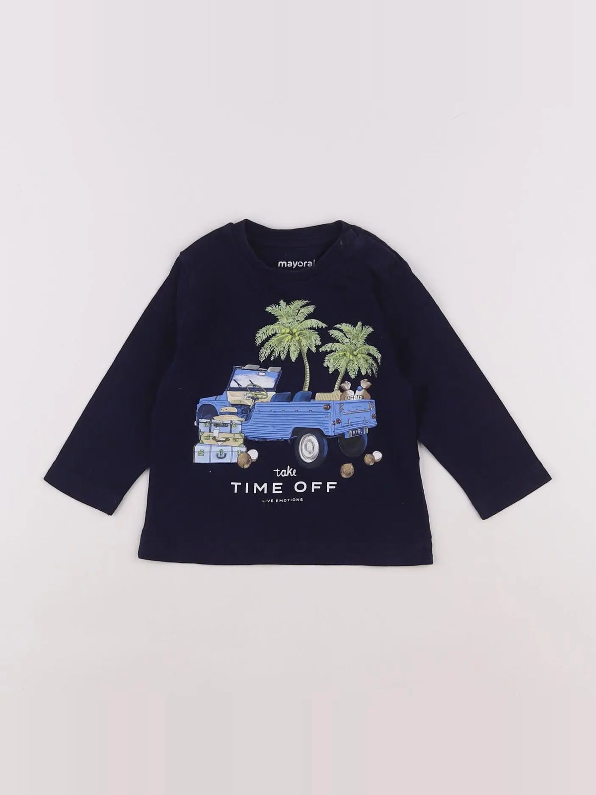 Mayoral - tee-shirt bleu - 6 mois