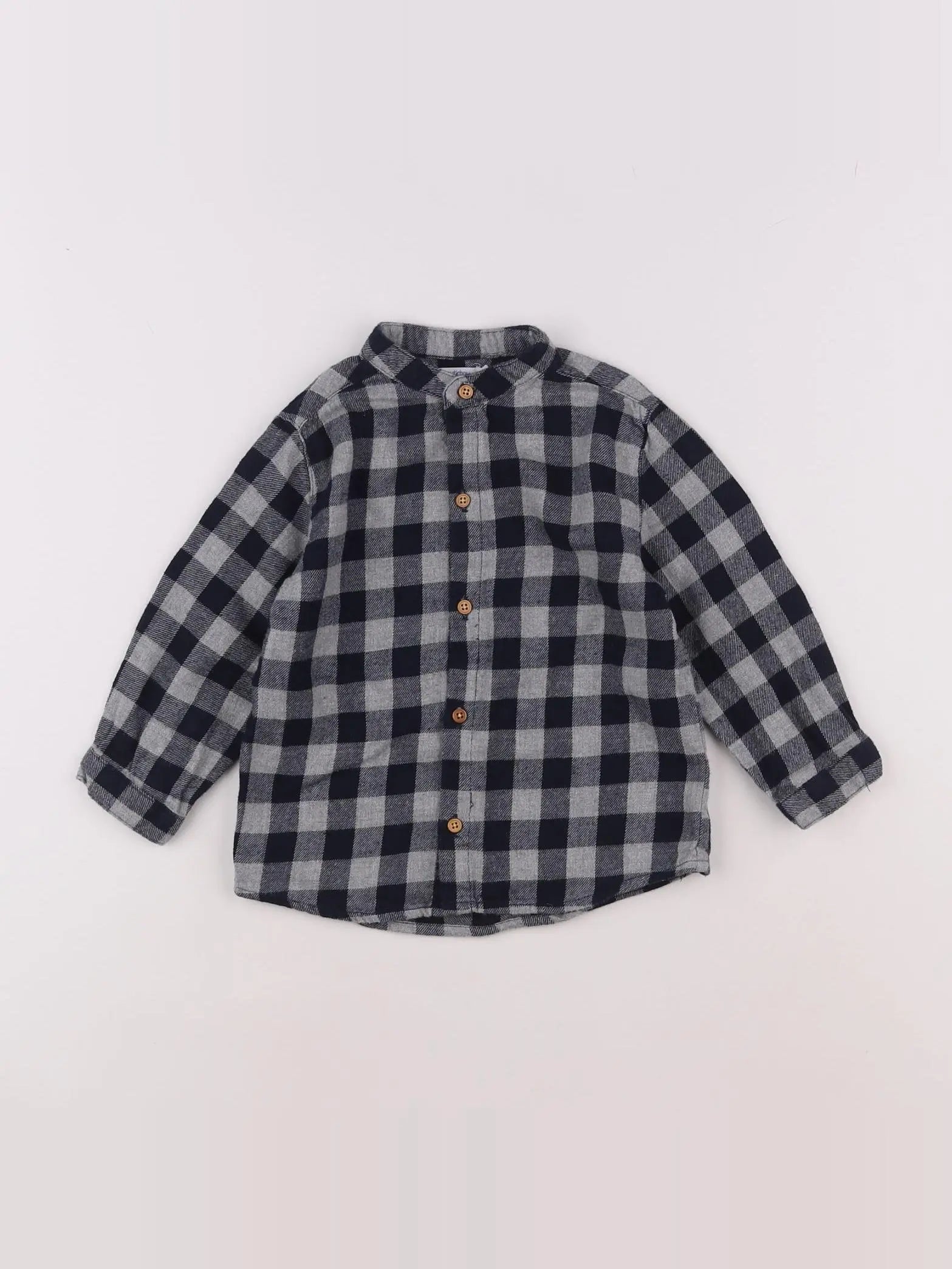 Boutchou - chemise bleu, gris - 18 mois