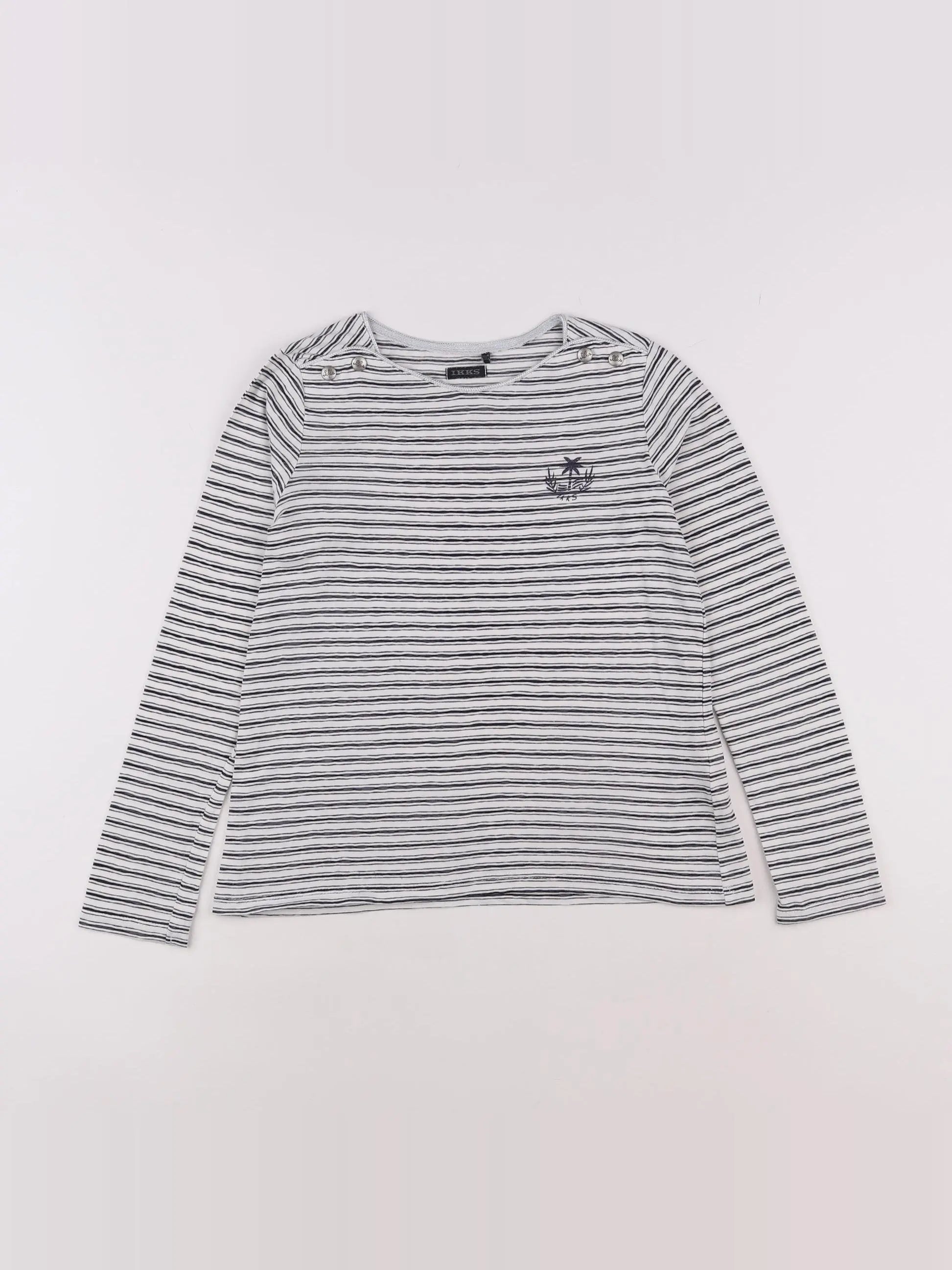 IKKS - tee-shirt noir, blanc - 10 ans