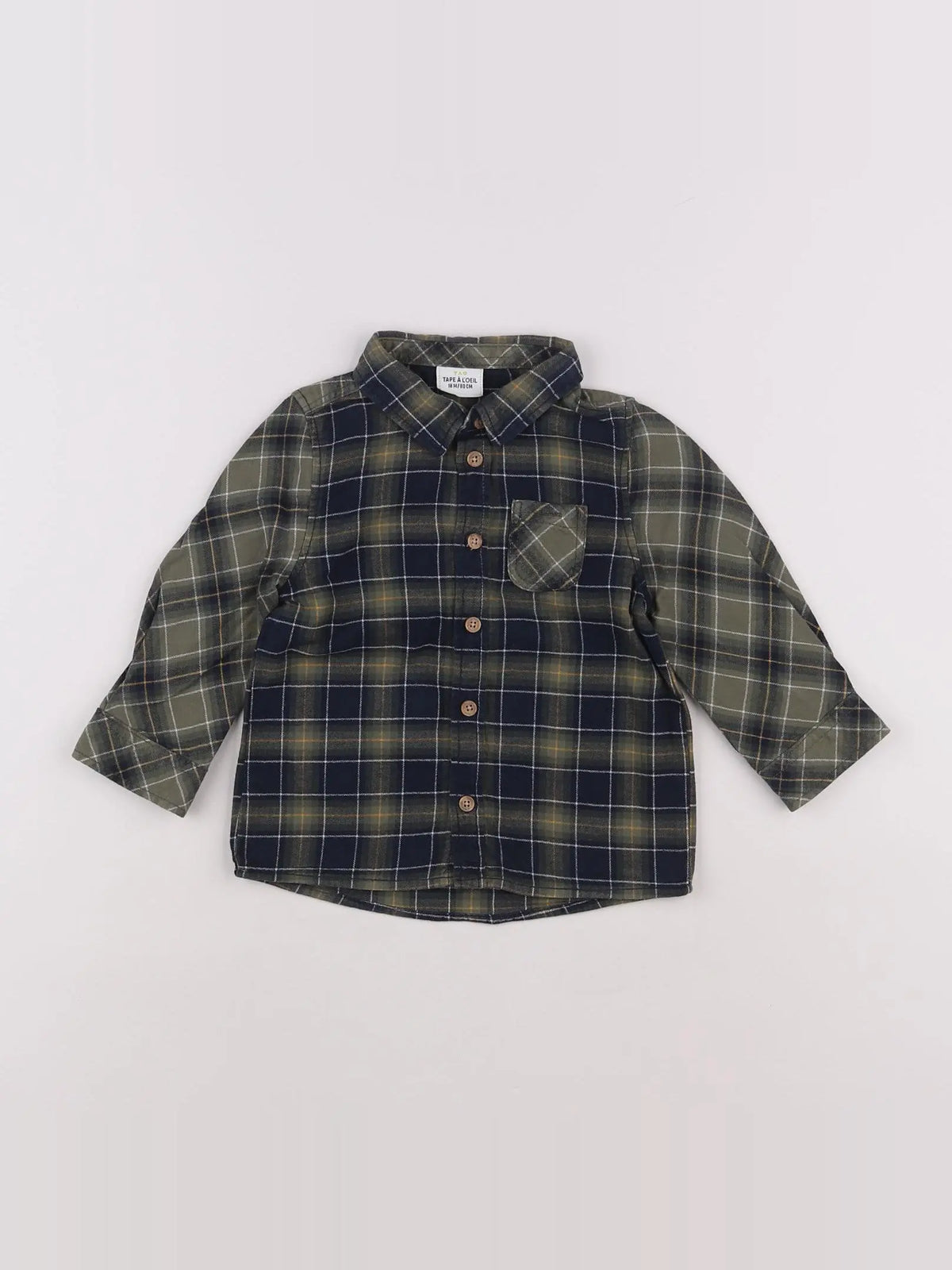 Tape à l'oeil - chemise vert, noir - 18 mois
