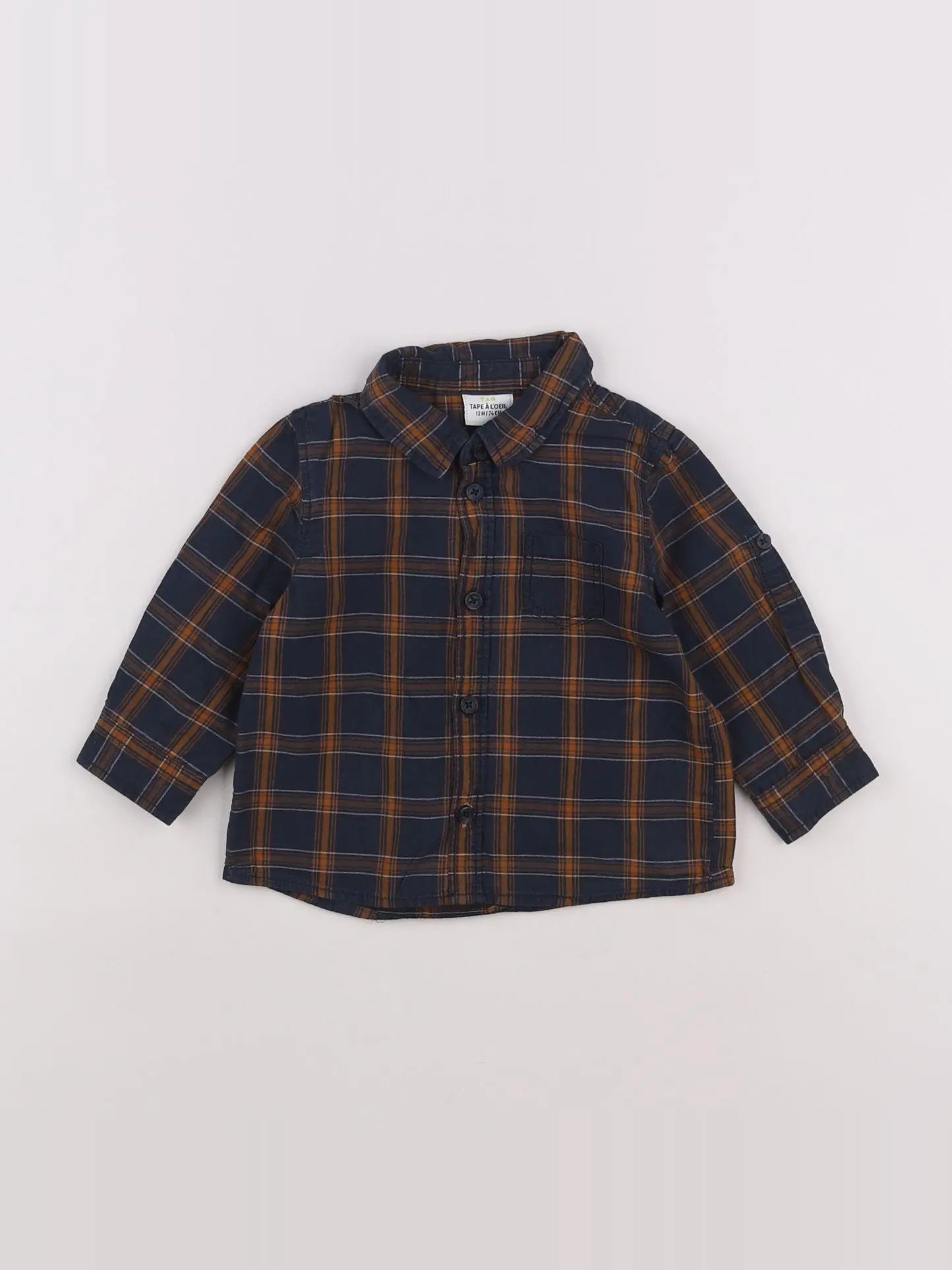 Tape à l'oeil - chemise bleu, marron - 12 mois