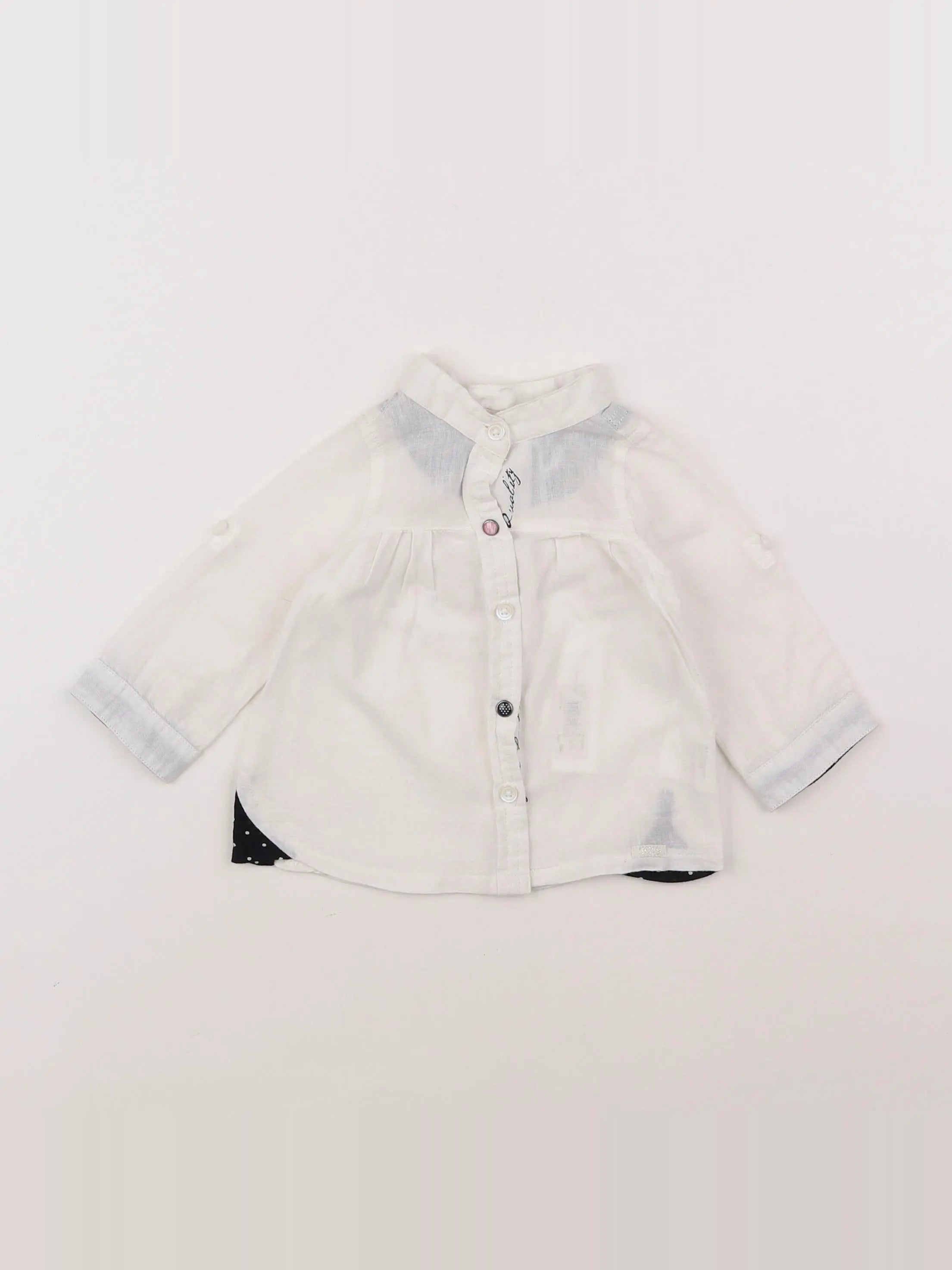 IKKS - chemise imprimé au dos blanc - 3 mois
