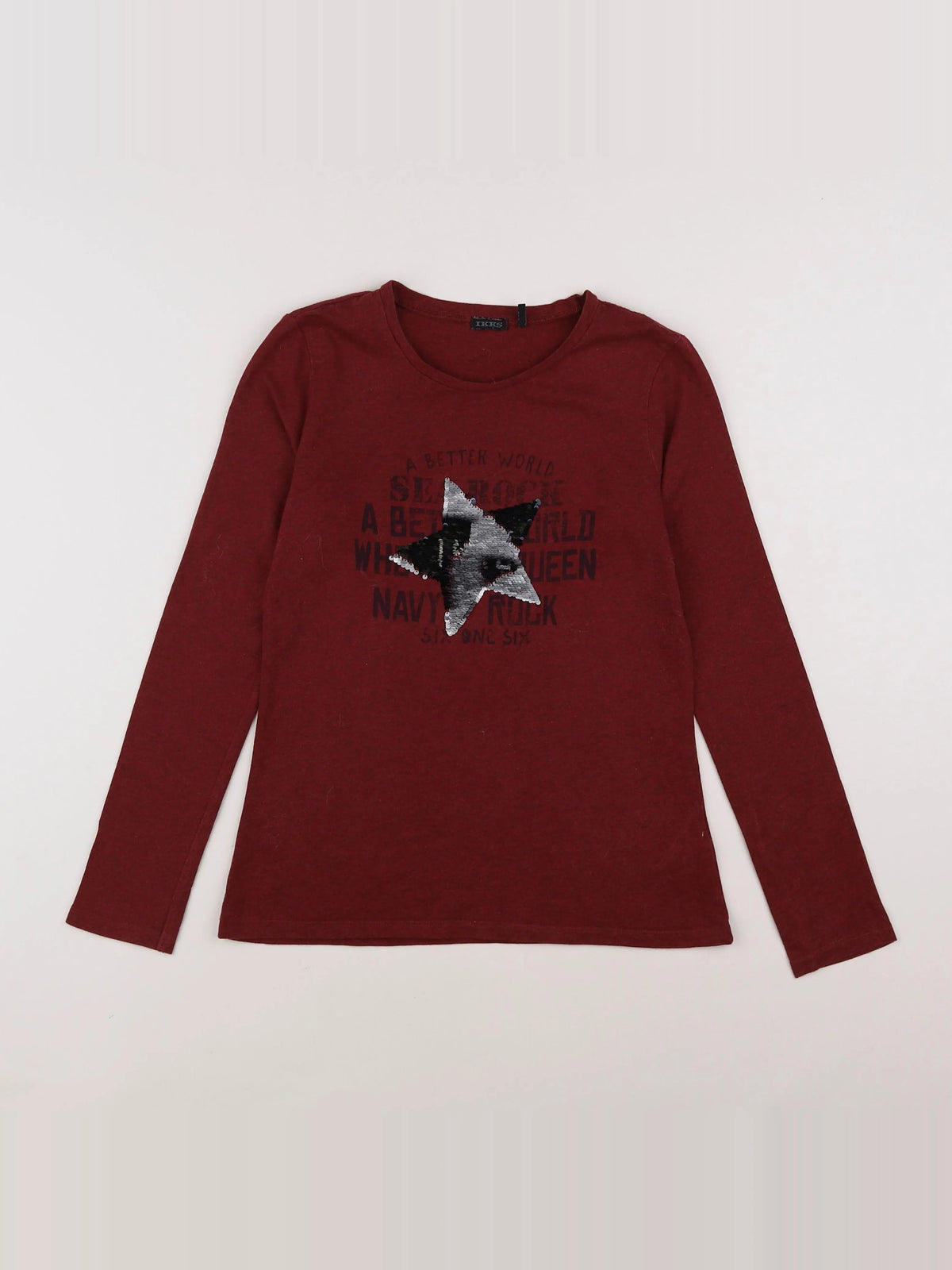 IKKS - tee-shirt rouge, argent - 12 ans