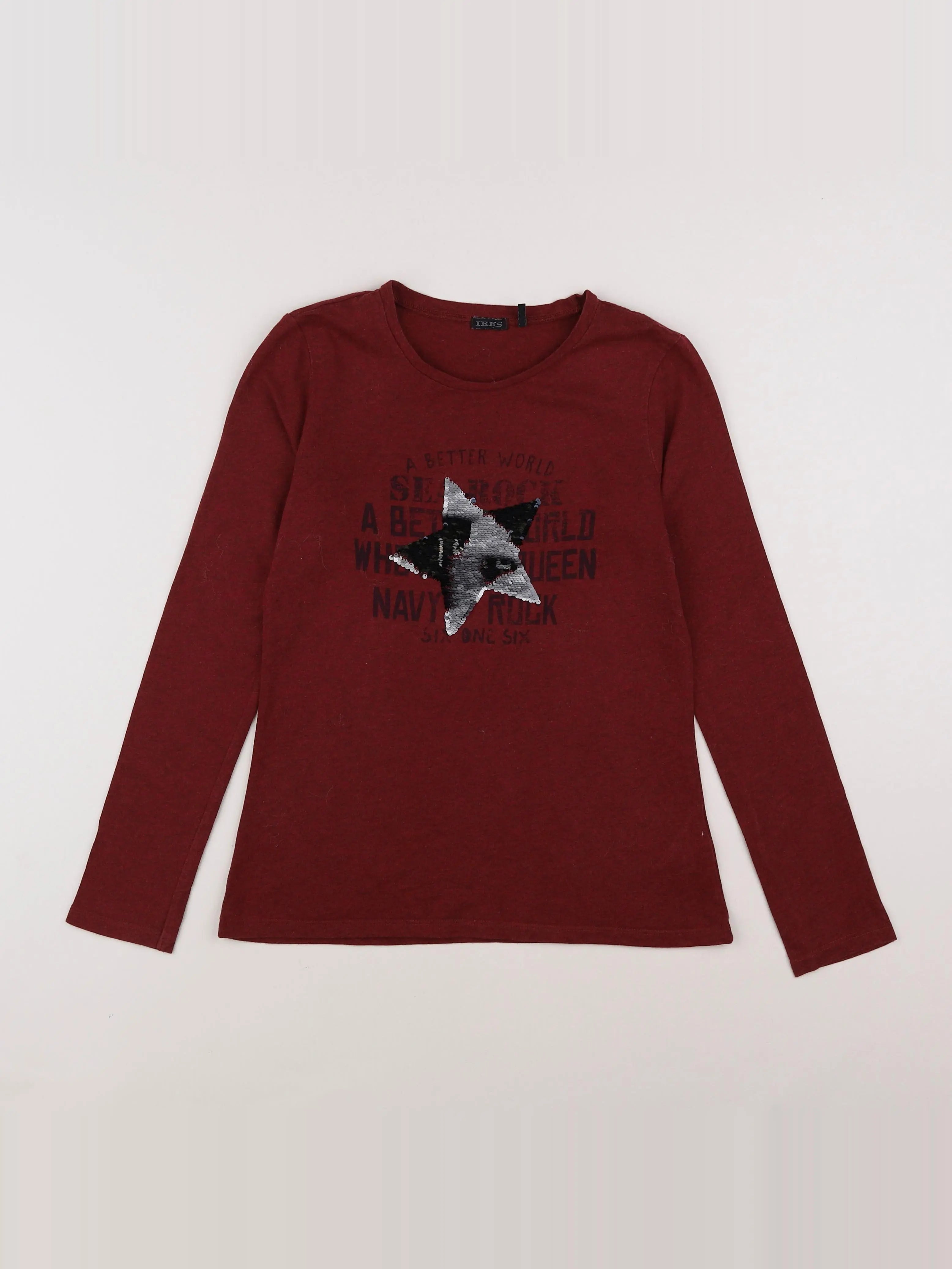 IKKS - tee-shirt rouge, argent - 12 ans