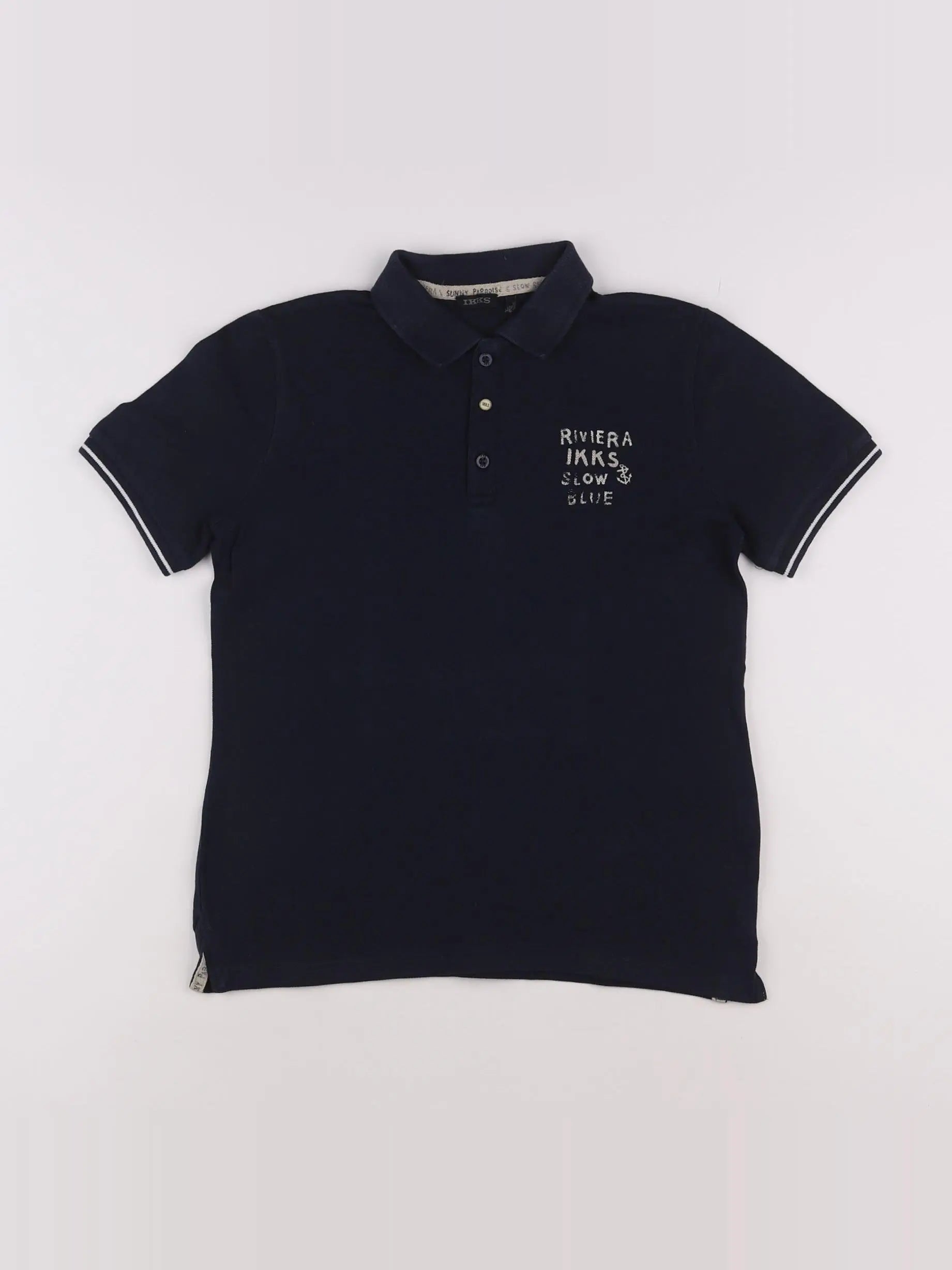 IKKS - polo imprimé au dos bleu - 10 ans