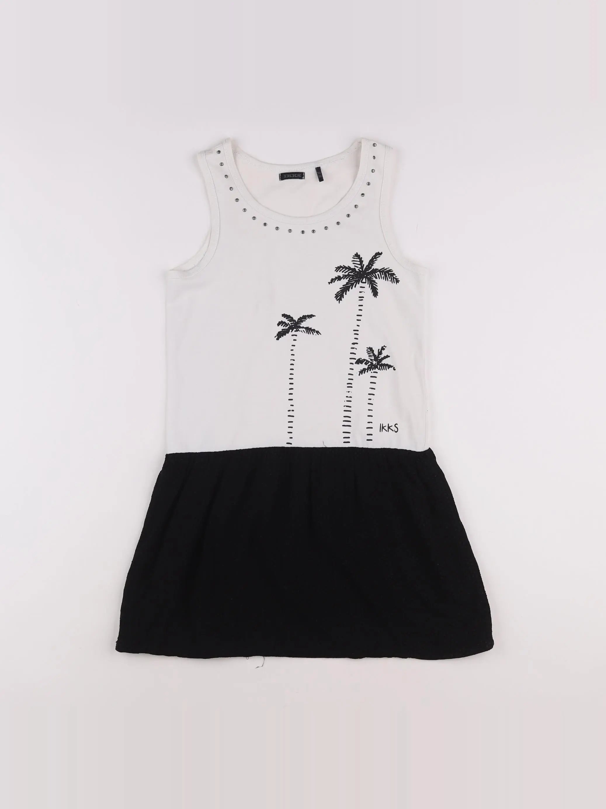 IKKS - robe blanc, noir - 10 ans