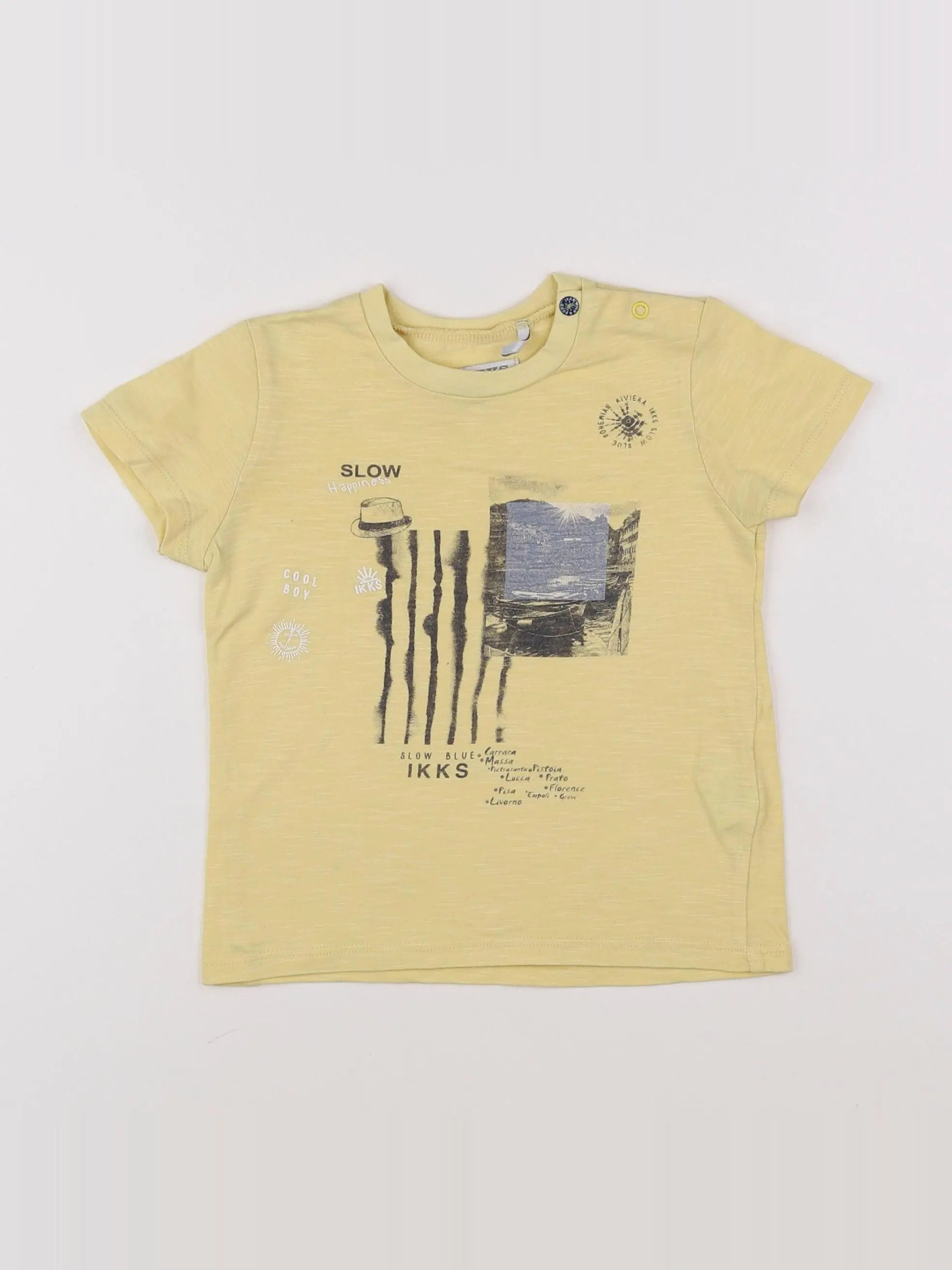 IKKS - tee-shirt jaune - 18 mois
