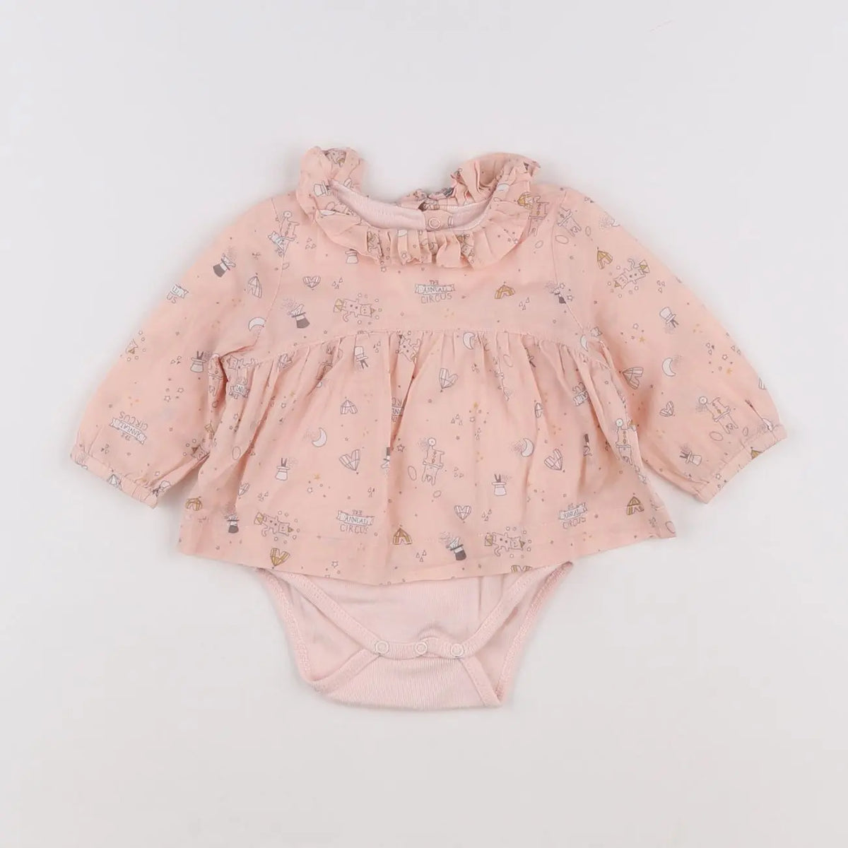 Vertbaudet - body blouse rose - 3 mois