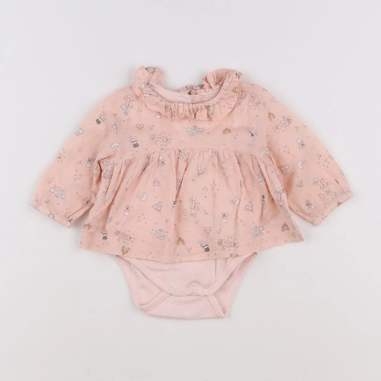 Vertbaudet - body blouse rose - 3 mois