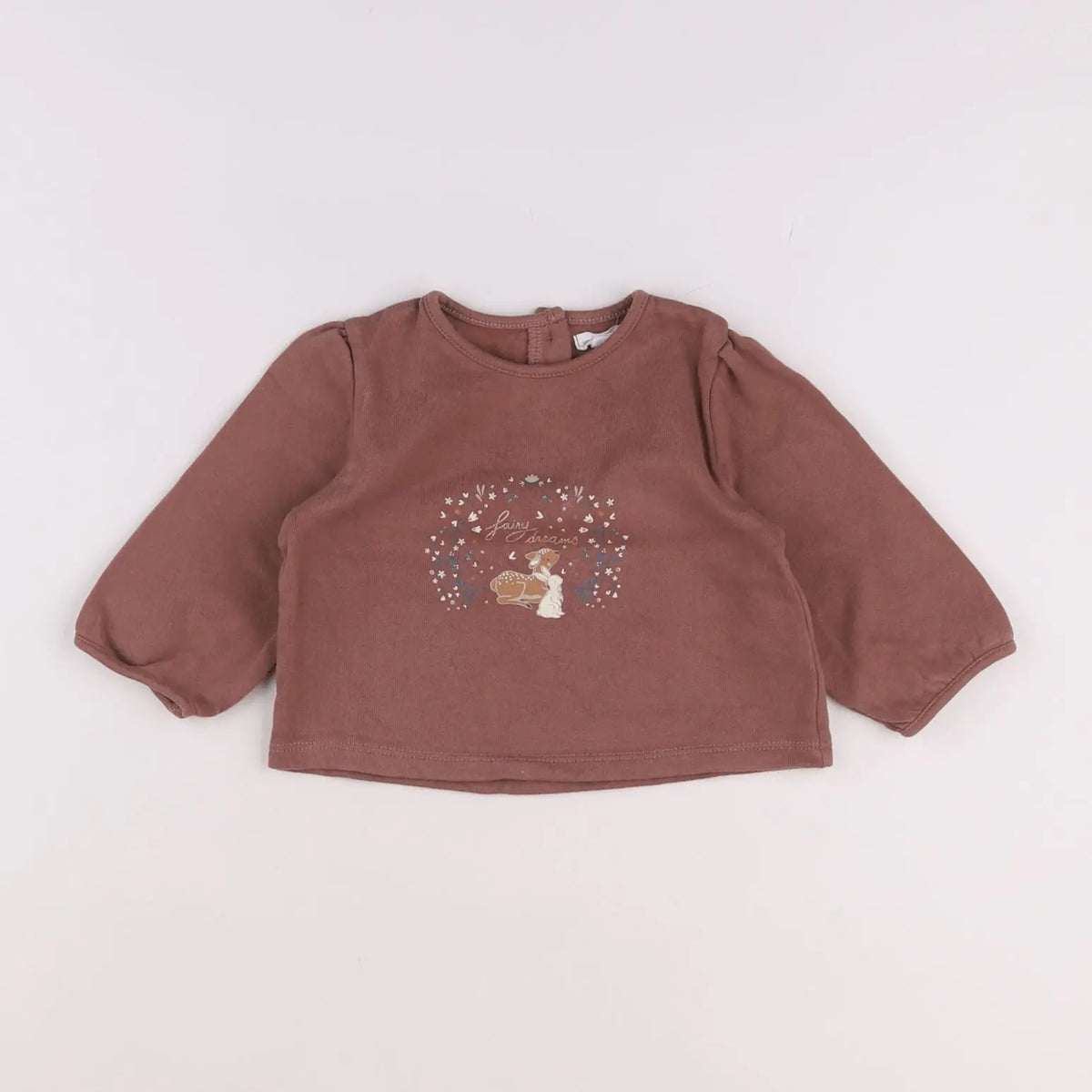 Vertbaudet - sweat marron - 6 mois