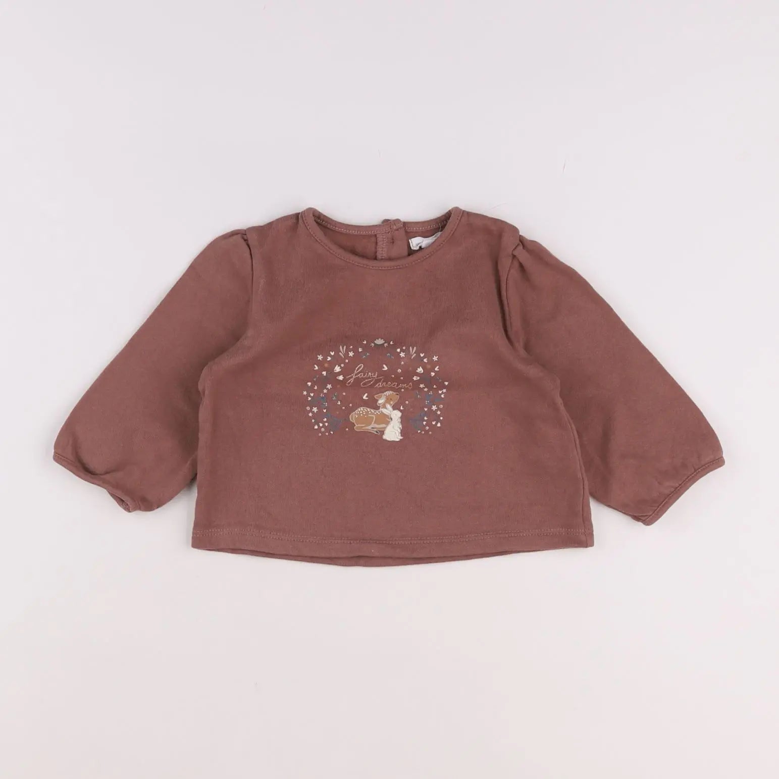 Vertbaudet - sweat marron - 6 mois