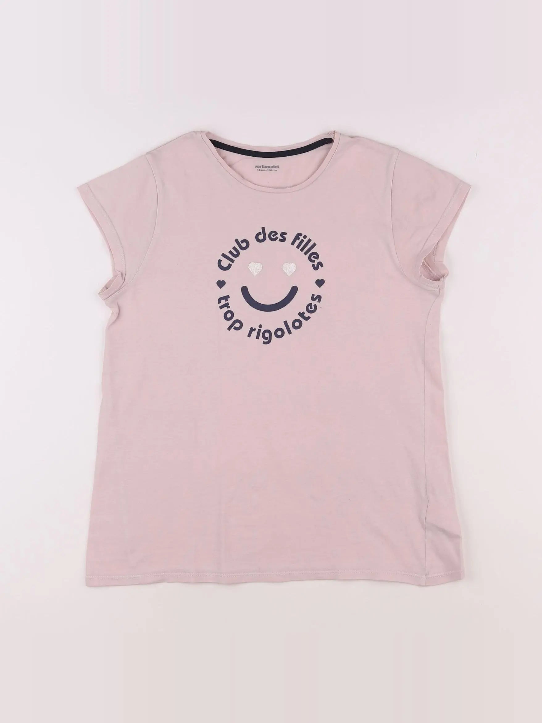 Vertbaudet - tee-shirt rose - 14 ans
