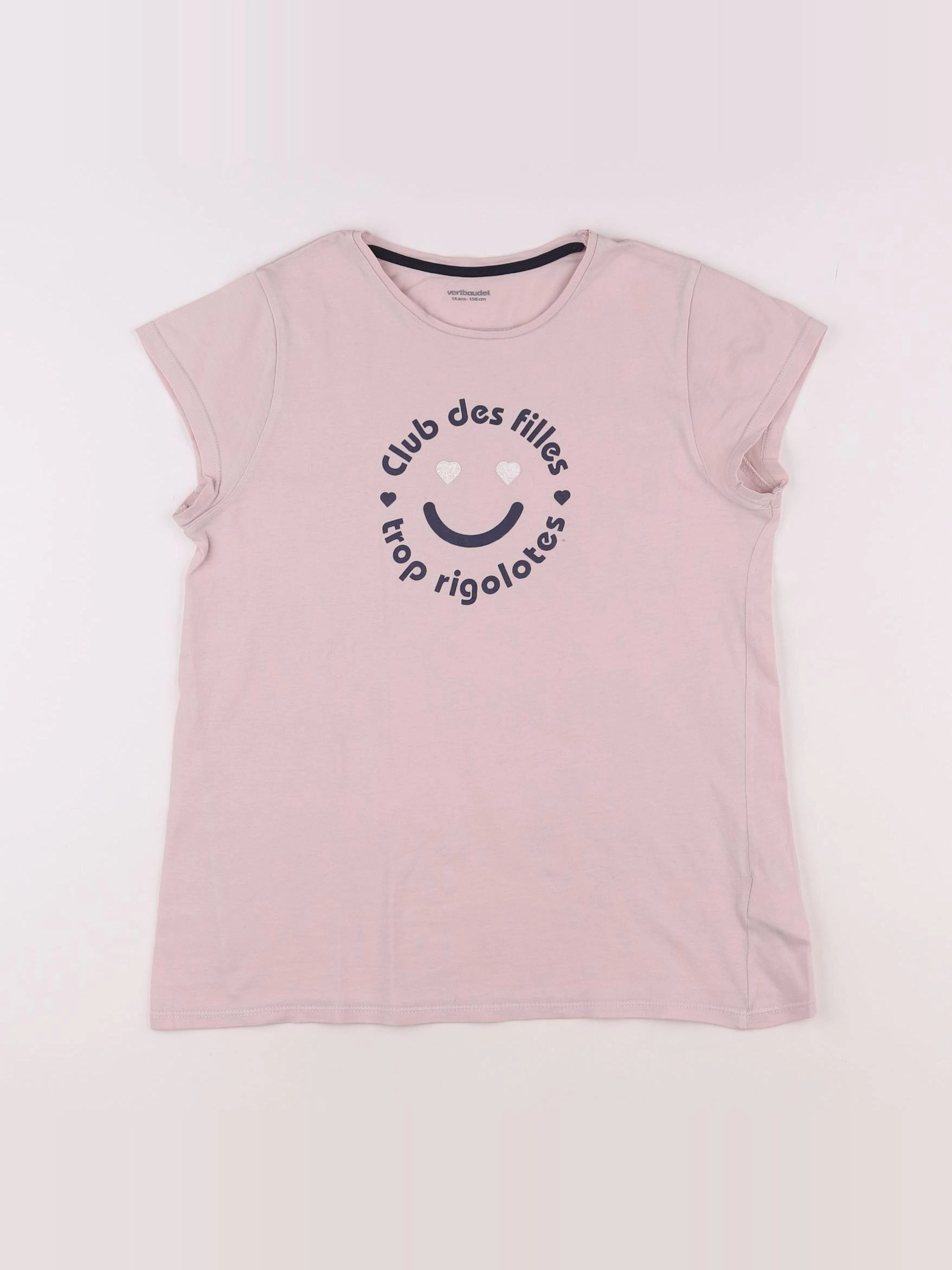 Vertbaudet - tee-shirt rose - 14 ans