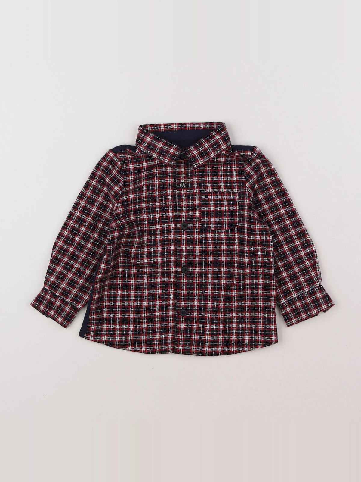IKKS - chemise bleu, rouge - 12 mois