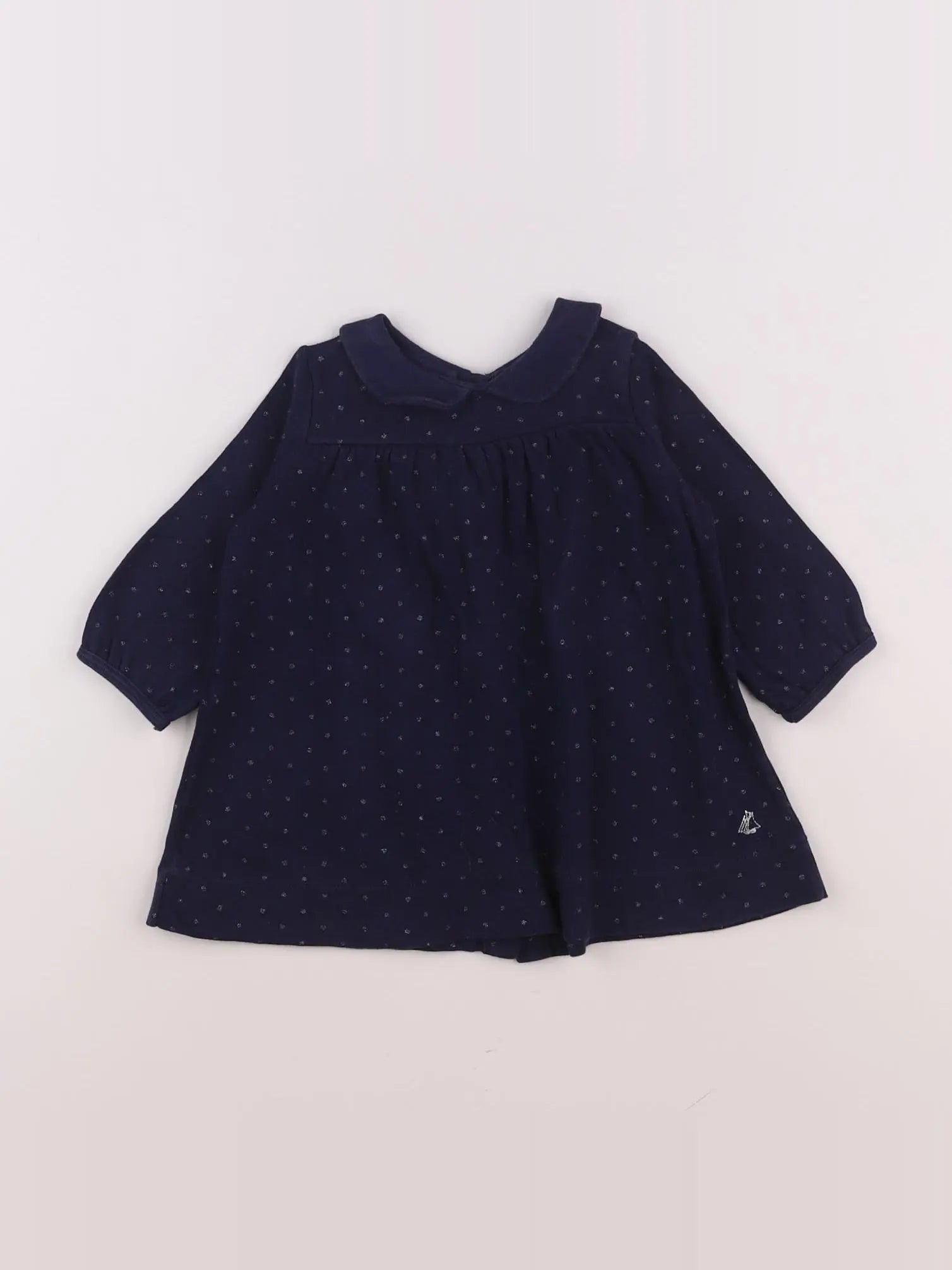Petit Bateau - robe bleu - 12 mois