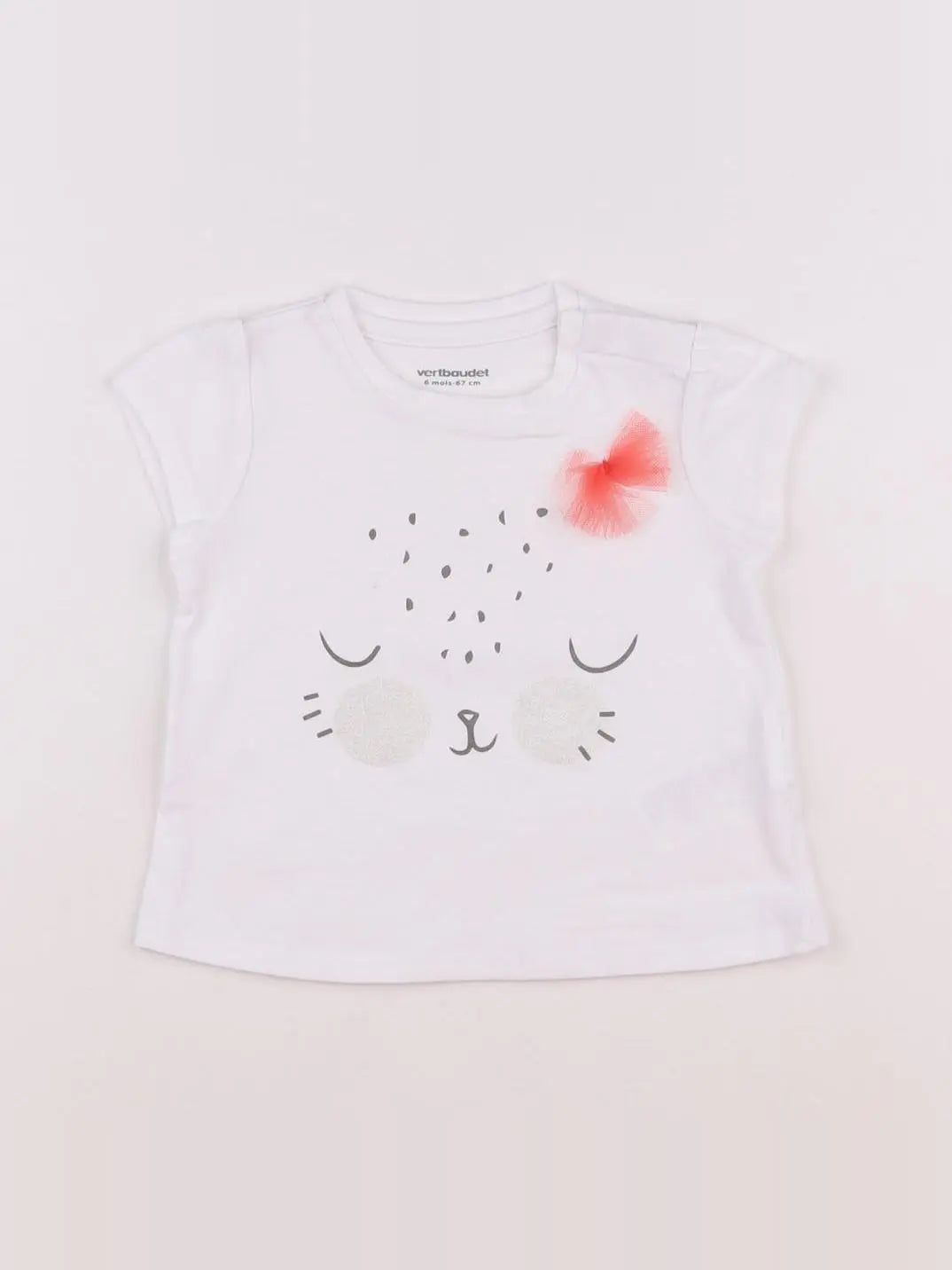 Vertbaudet - tee-shirt blanc - 6 mois