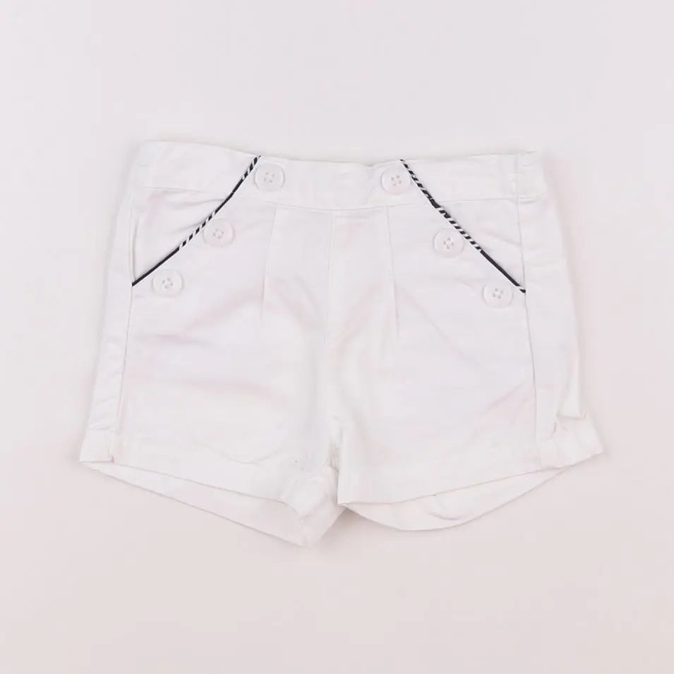 Vertbaudet - short blanc - 9 mois