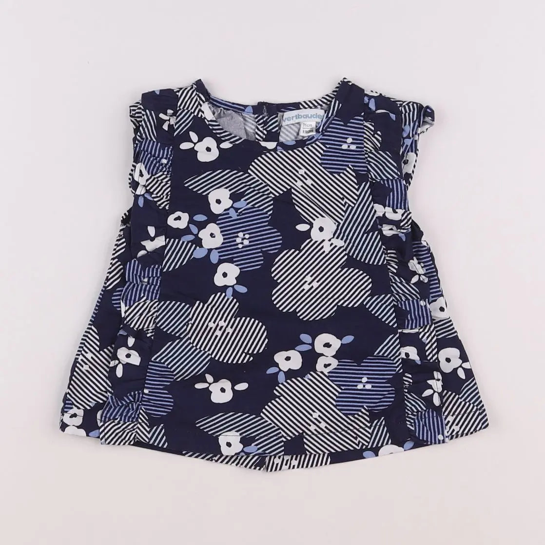 Vertbaudet - blouse bleu - 9 mois